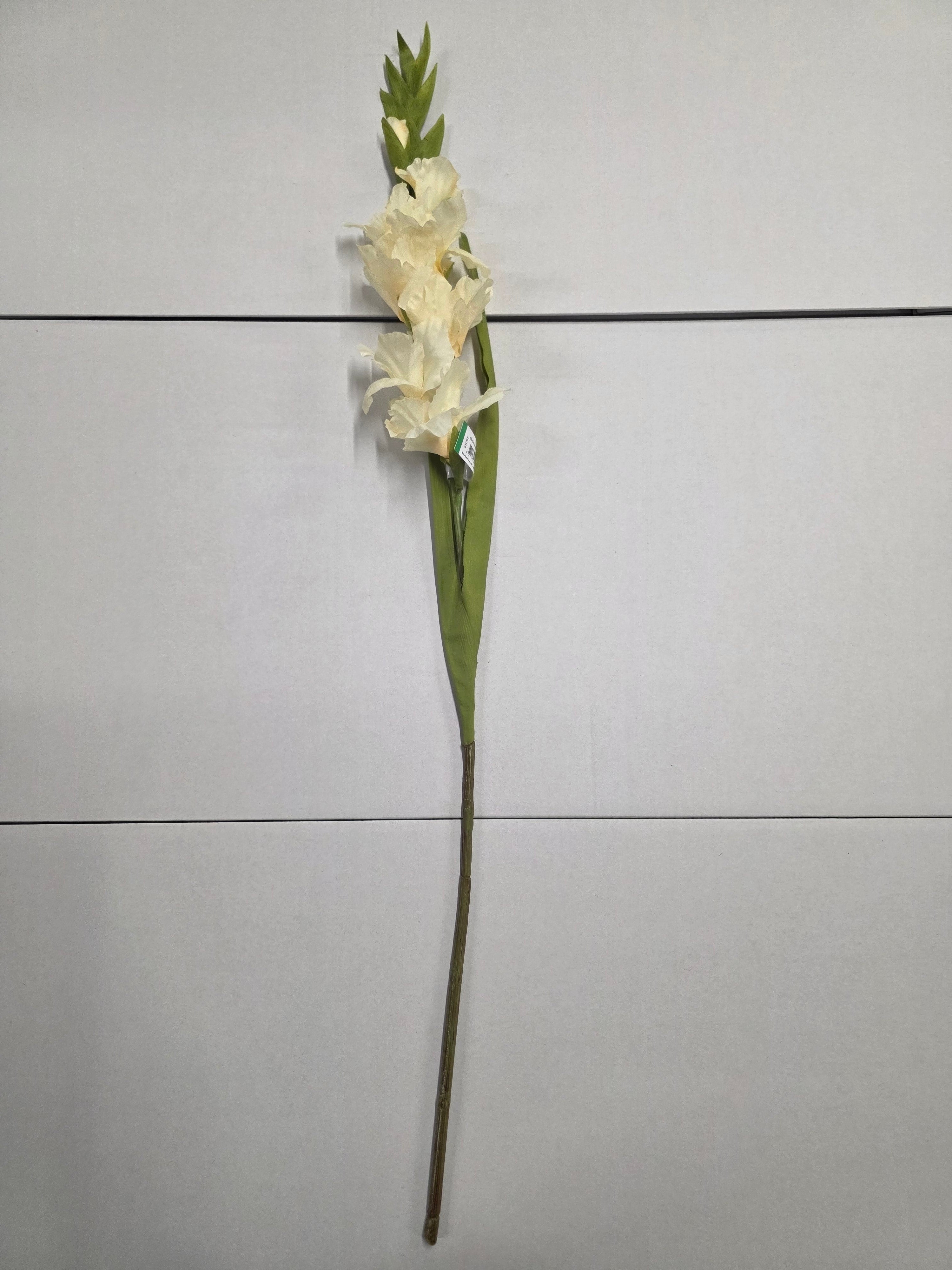 Artificial Gladiolus Spray Cream 93cm