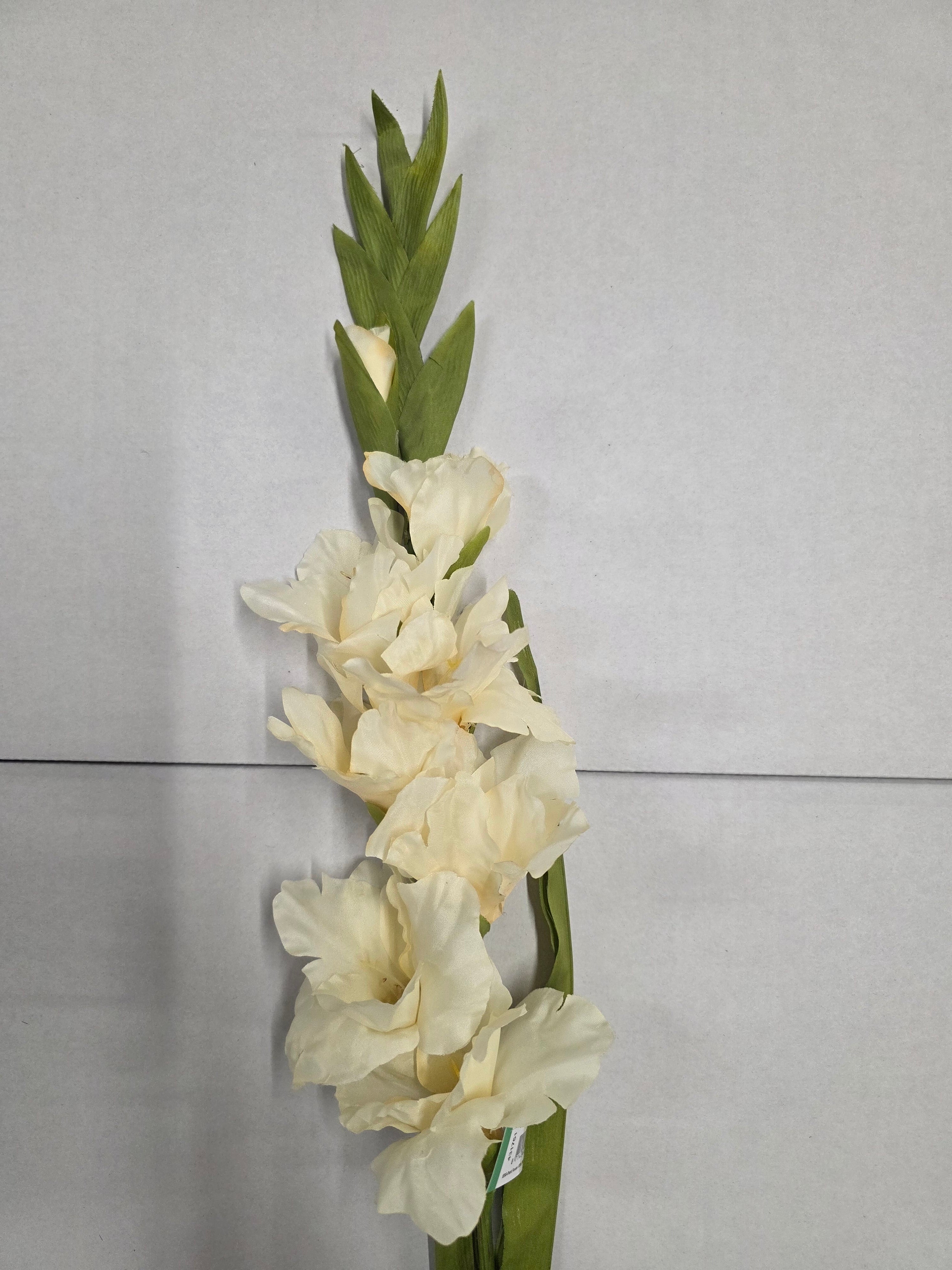Artificial Gladiolus Spray Cream 93cm