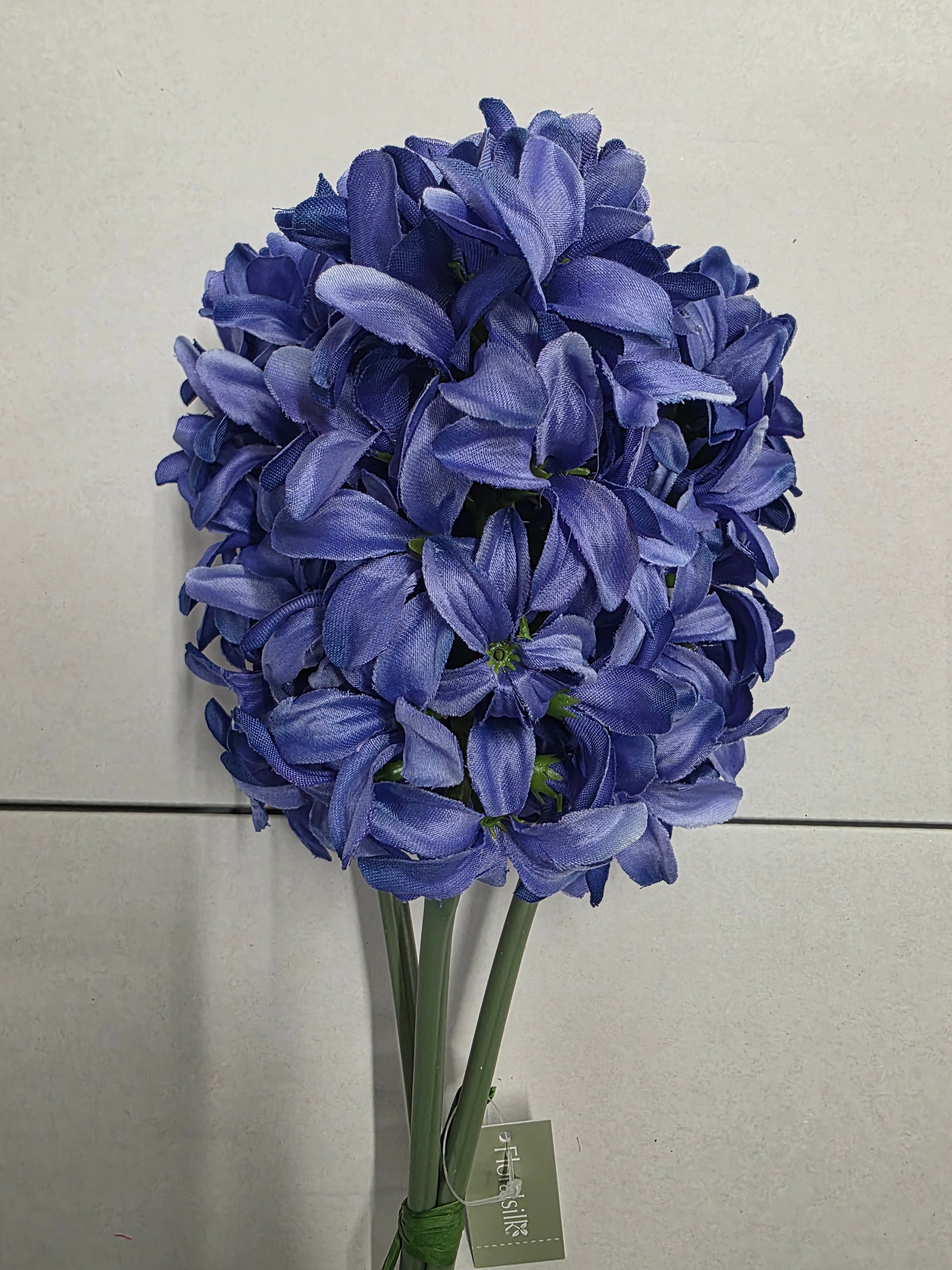 Artificial Hyacinth Bundle Blue X3 42cm