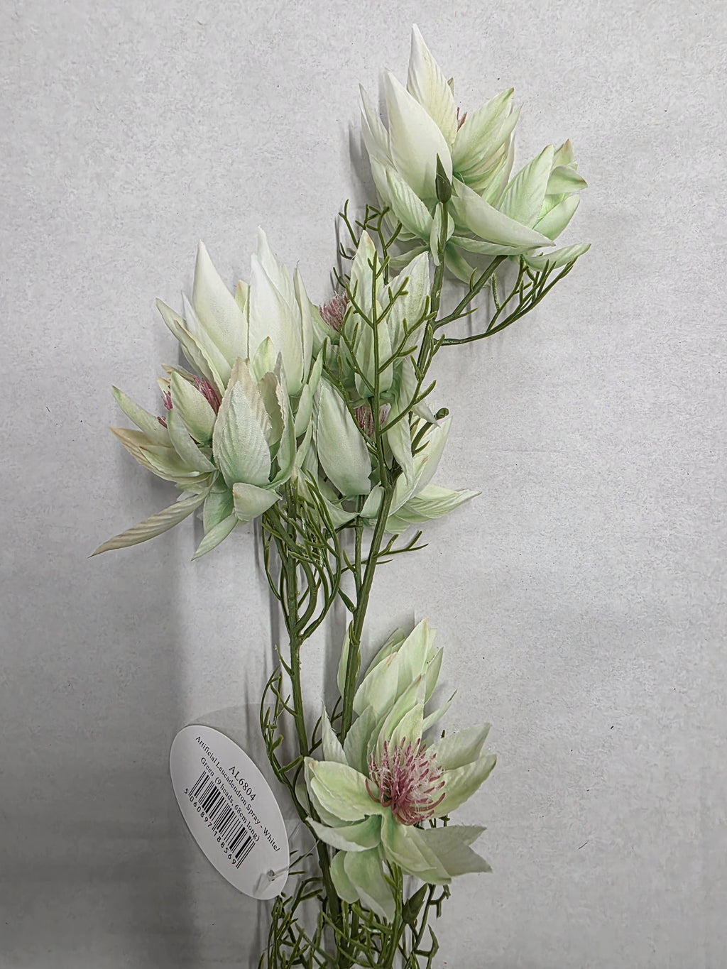 Artificial Leucadendron Spray White Green 68cm (PACK OF 2)