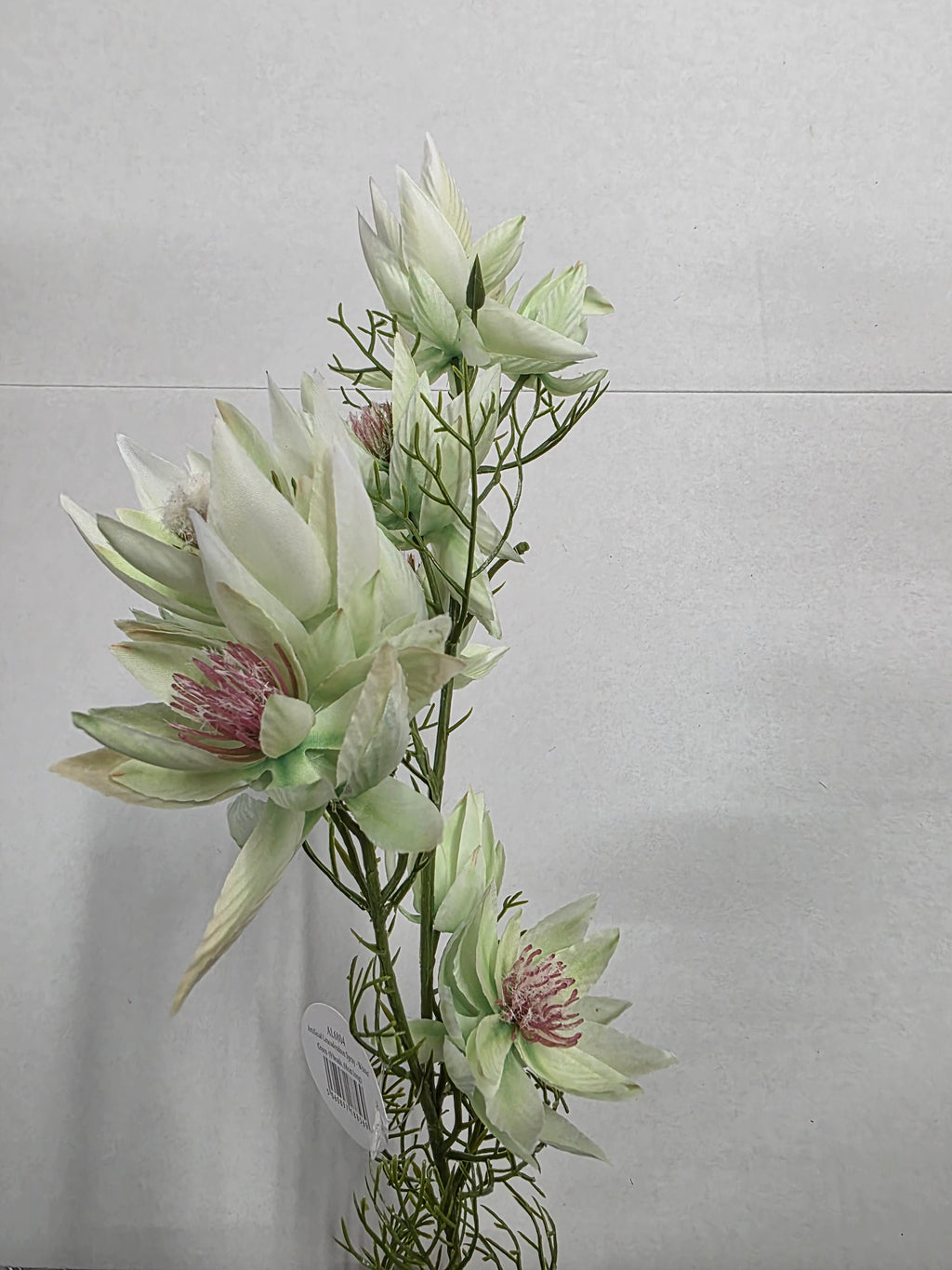 Artificial Leucadendron Spray White Green 68cm (PACK OF 2)