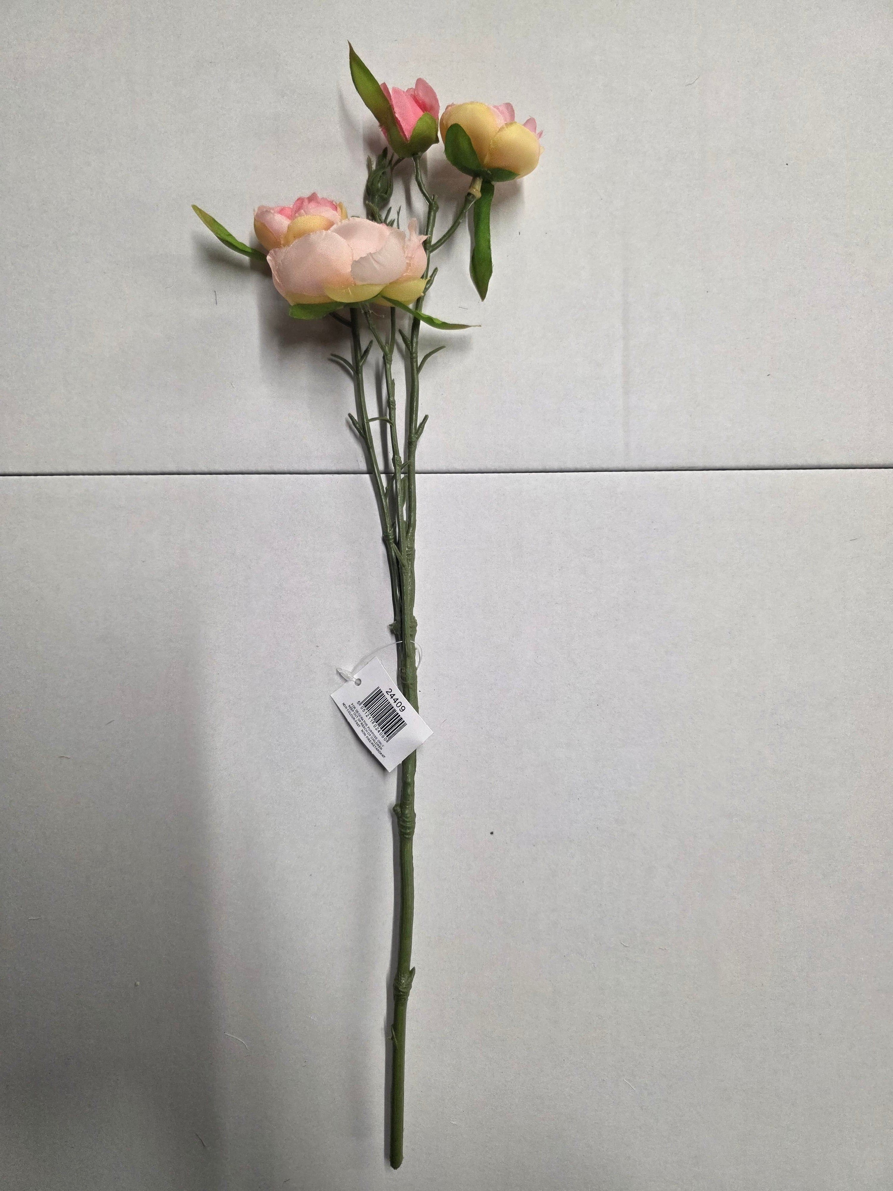 Artificial Lydia Ranunculus Spray Pale Pink (PACK OF 3)