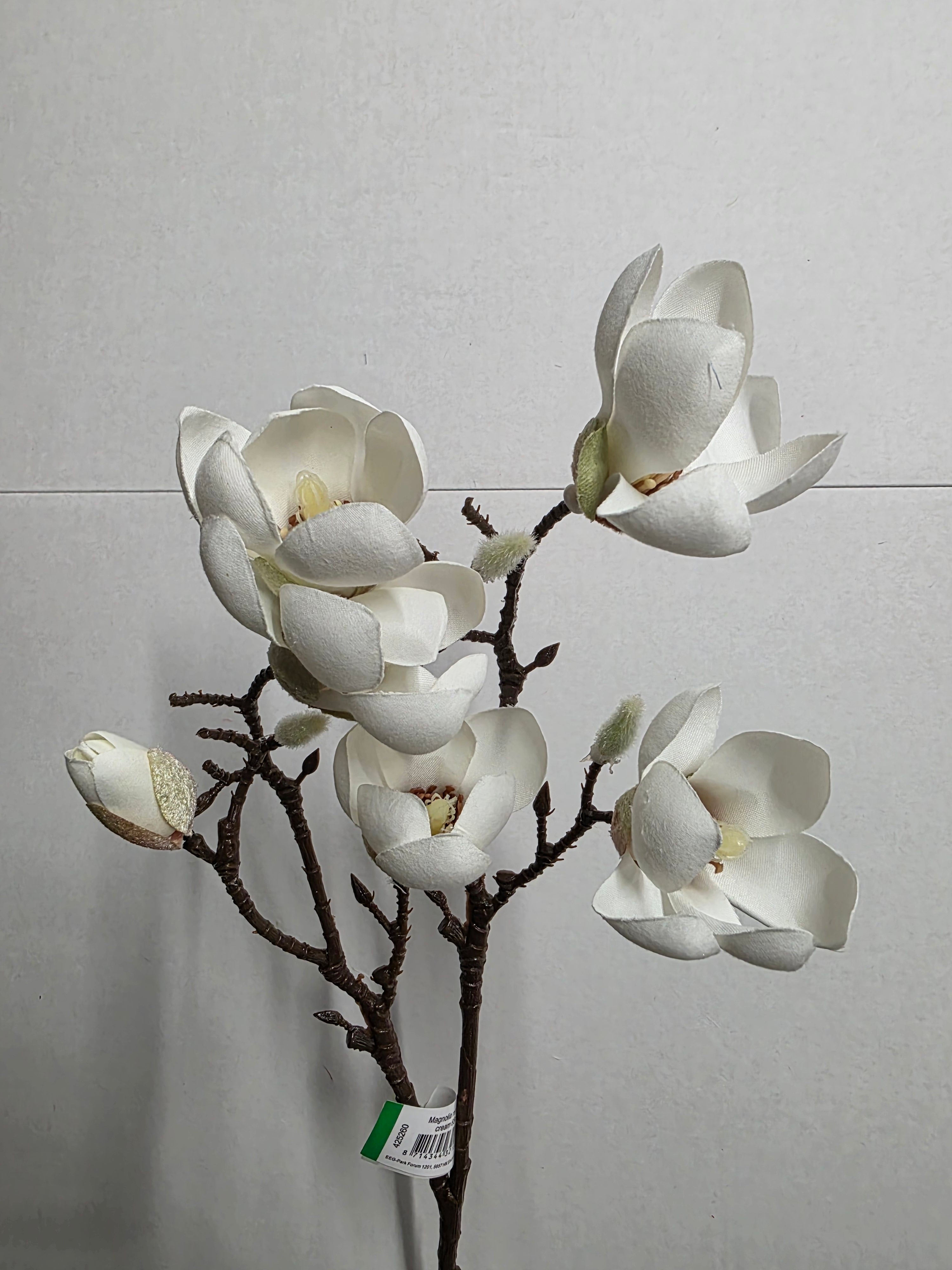 Artificial Magnolia Mini Branch Cream 65cm (PACK OF 2)