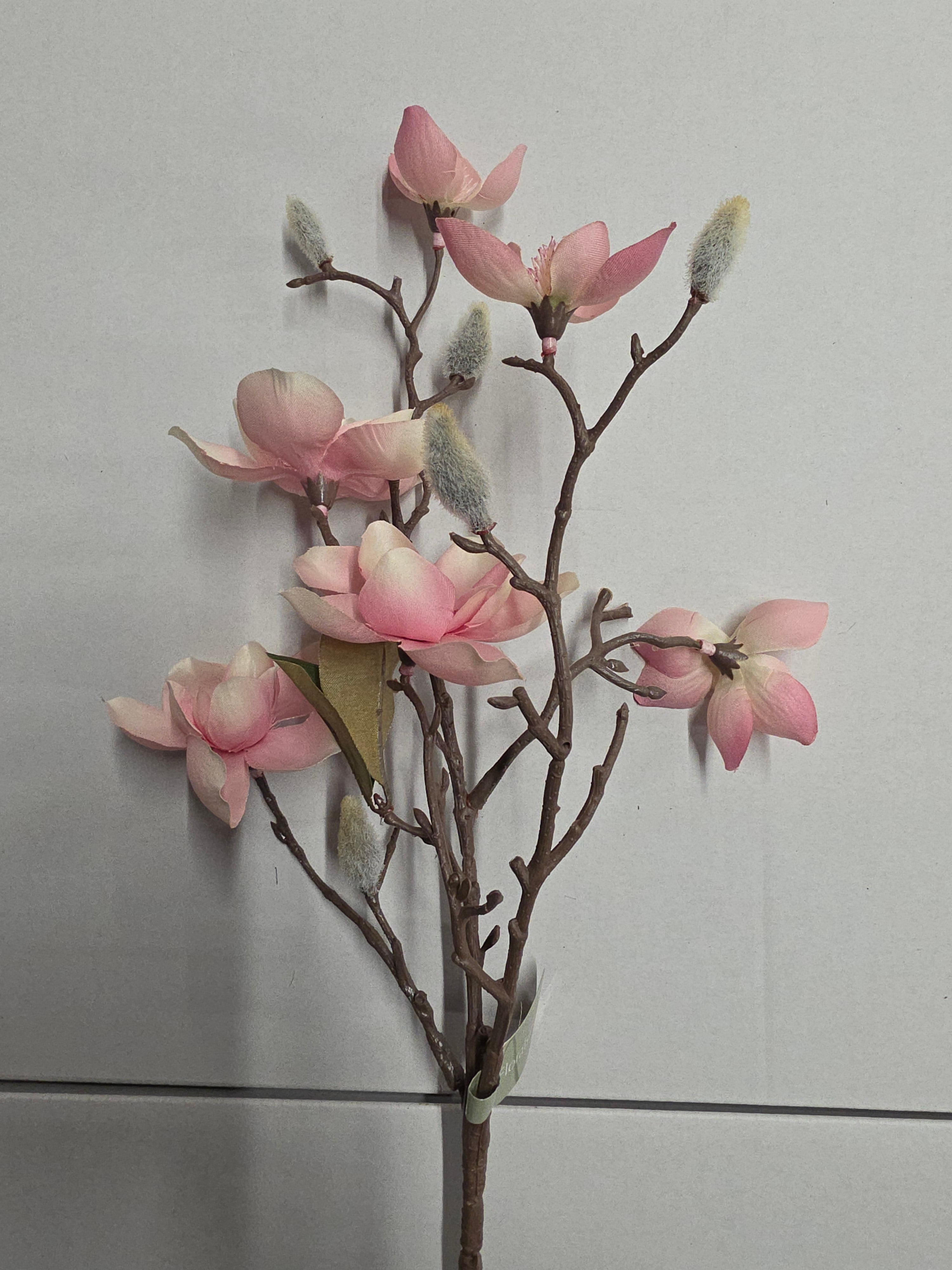 Artificial Magnolia Spray Pink 63cm