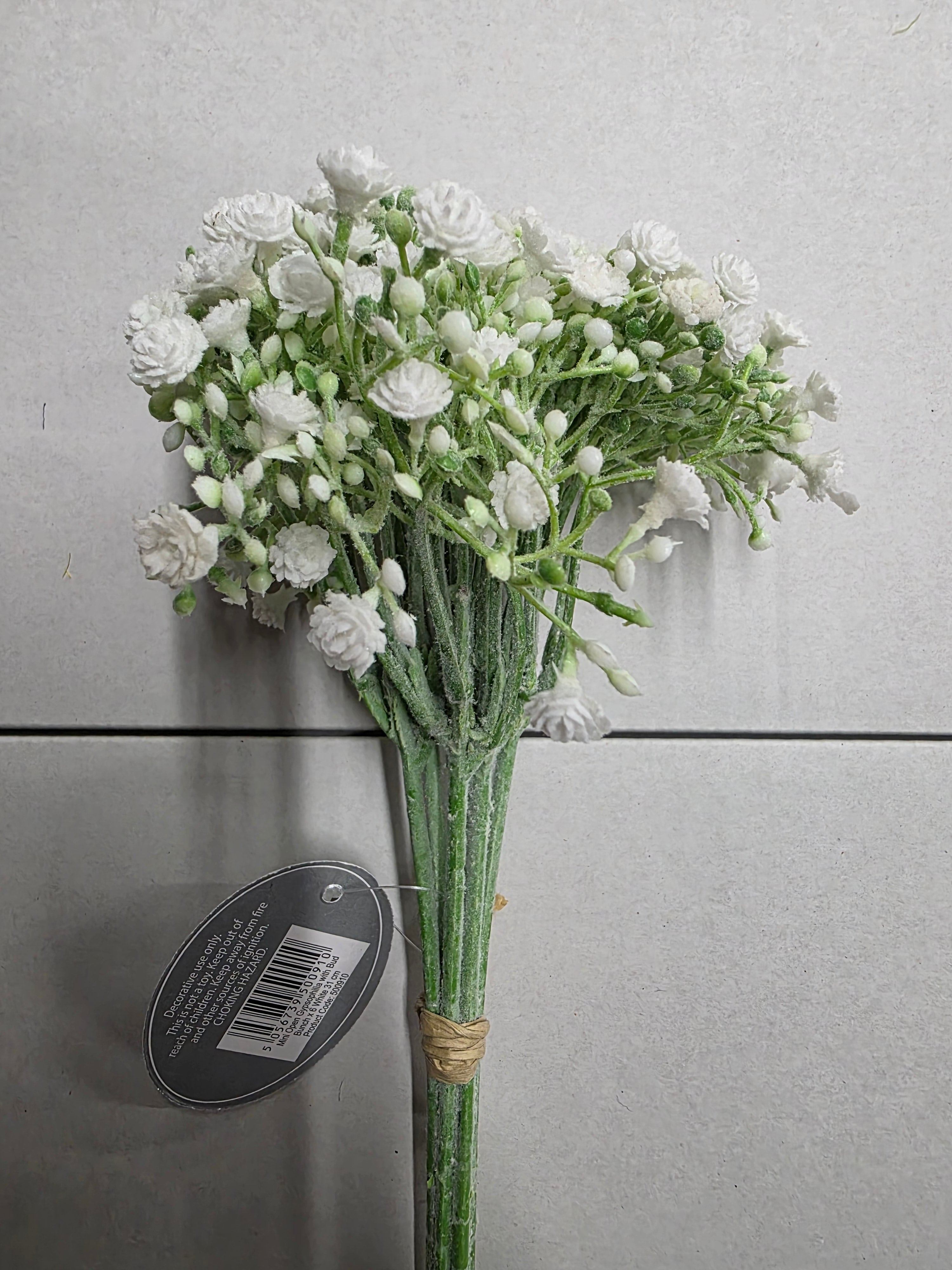 Artificial Mini Gypsophilia Bunch X 6 White 31cm (PACK OF 2)