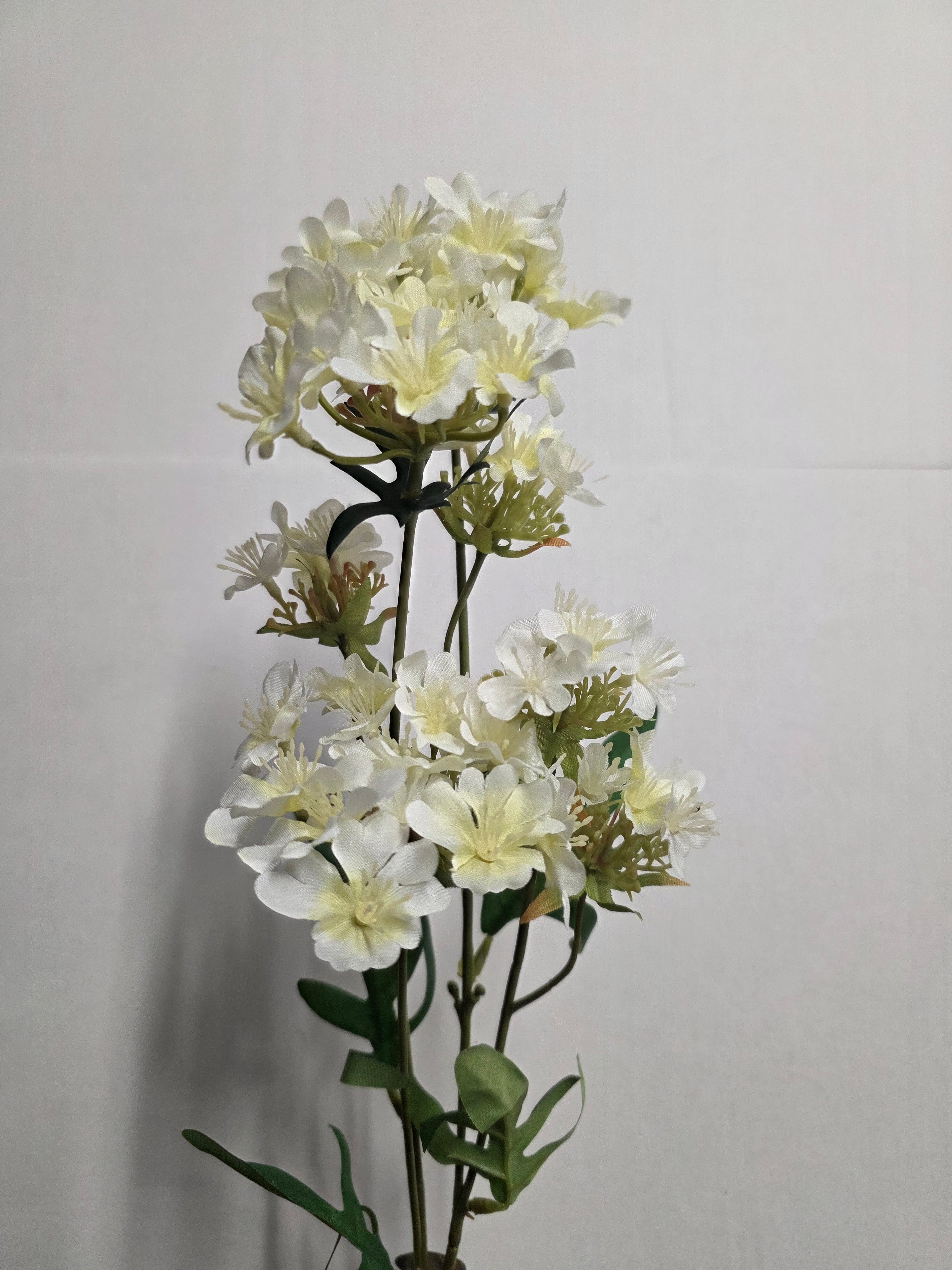 Artificial Mini Wild Flower Spray 68cm Cream (PACK OF 2)