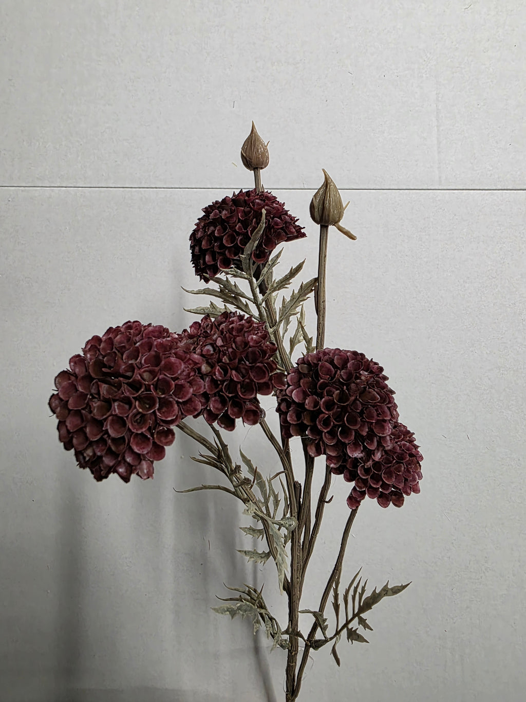 Artificial Mum Spray 5 Heads Burgundy (PACK OF 2)