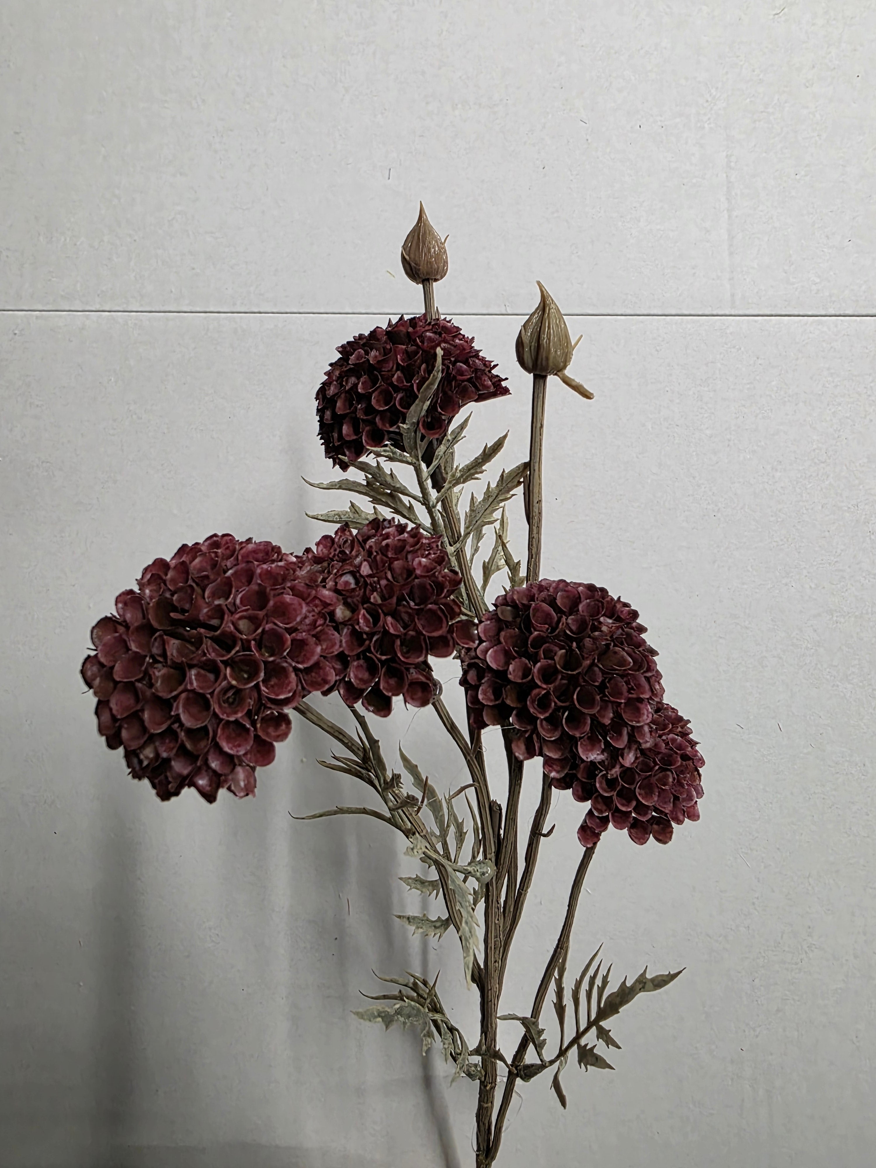 Artificial Mum Spray 5 Heads Burgundy (PACK OF 2)