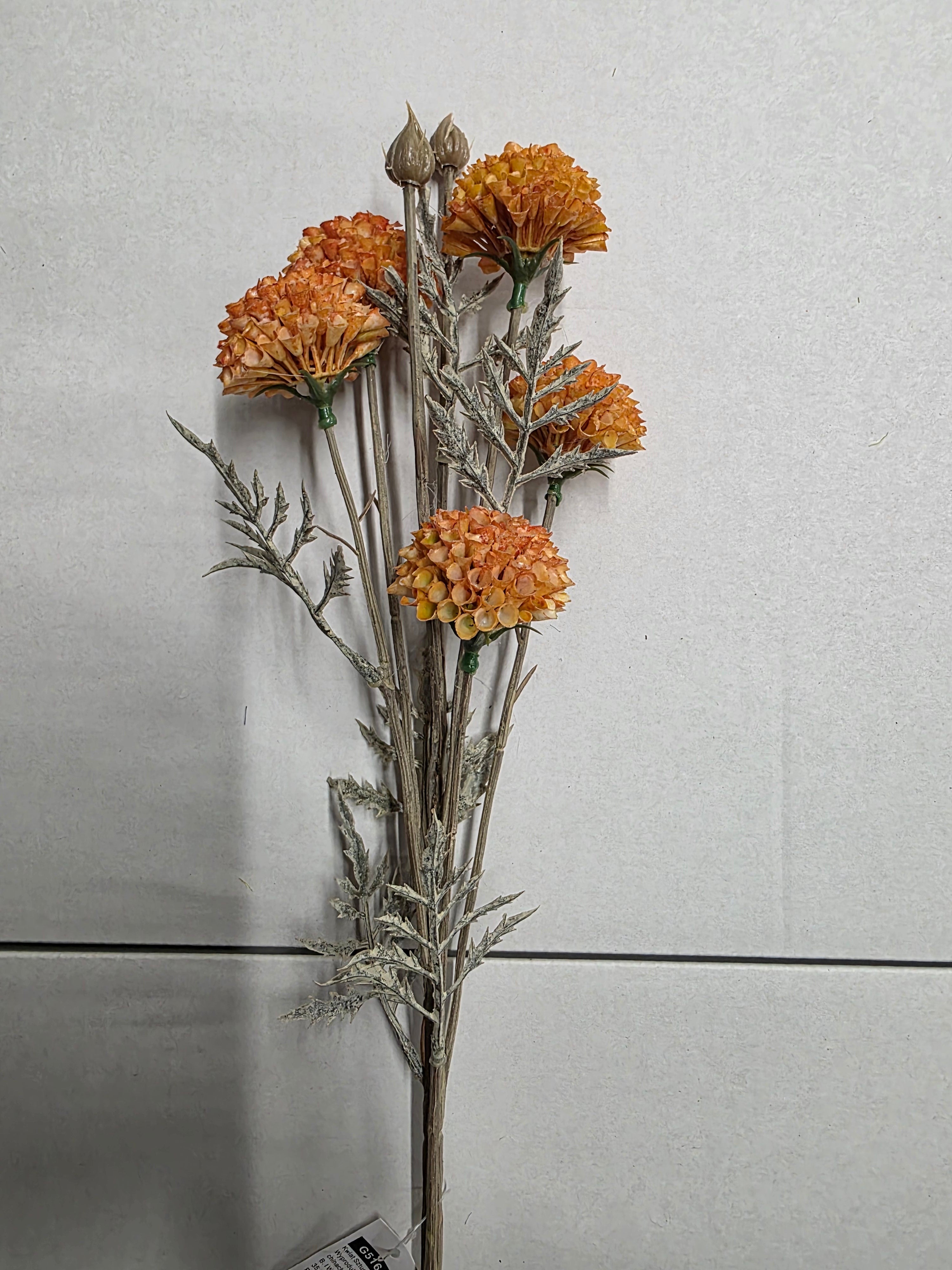 Artificial Mum Spray 5 Heads Orange (PACK OF 2)