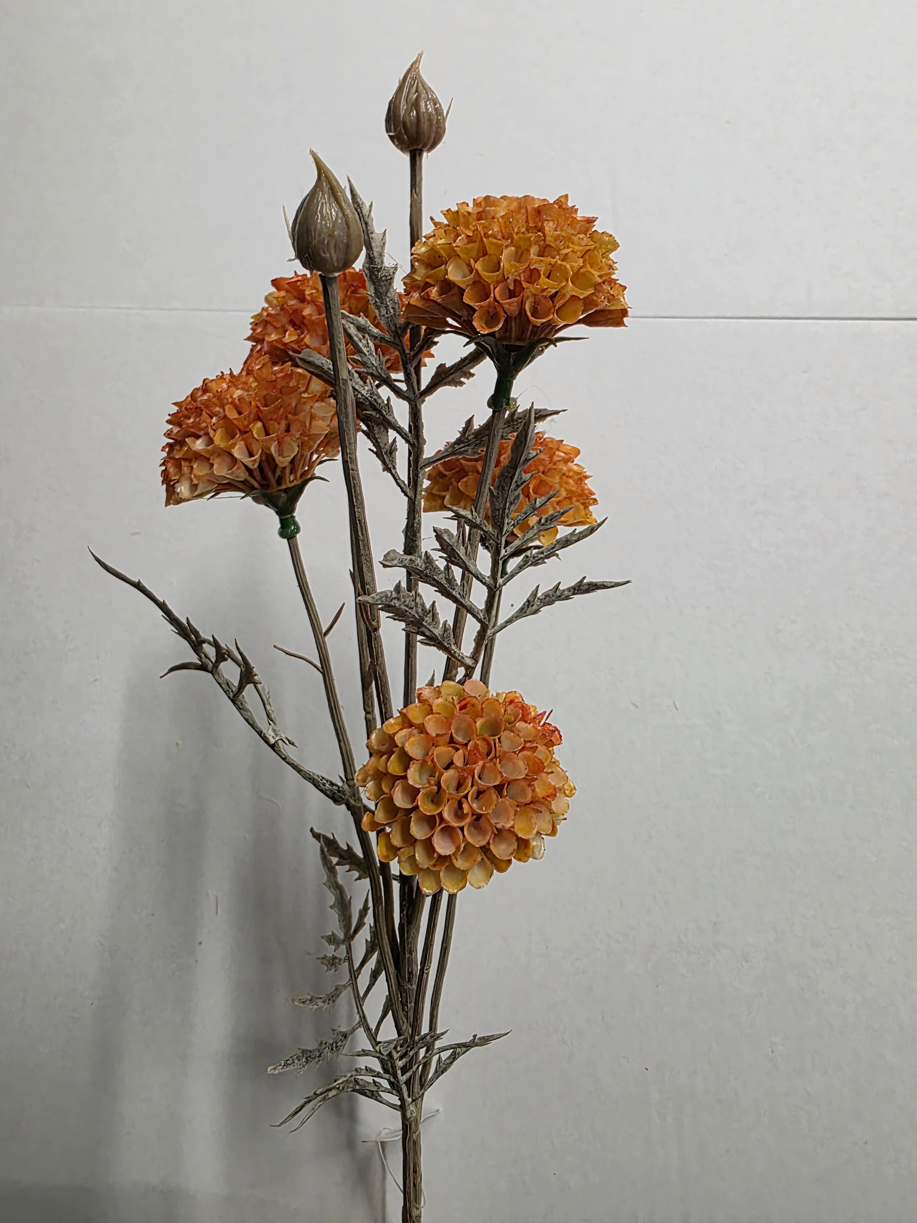 Artificial Mum Spray 5 Heads Orange (PACK OF 2)