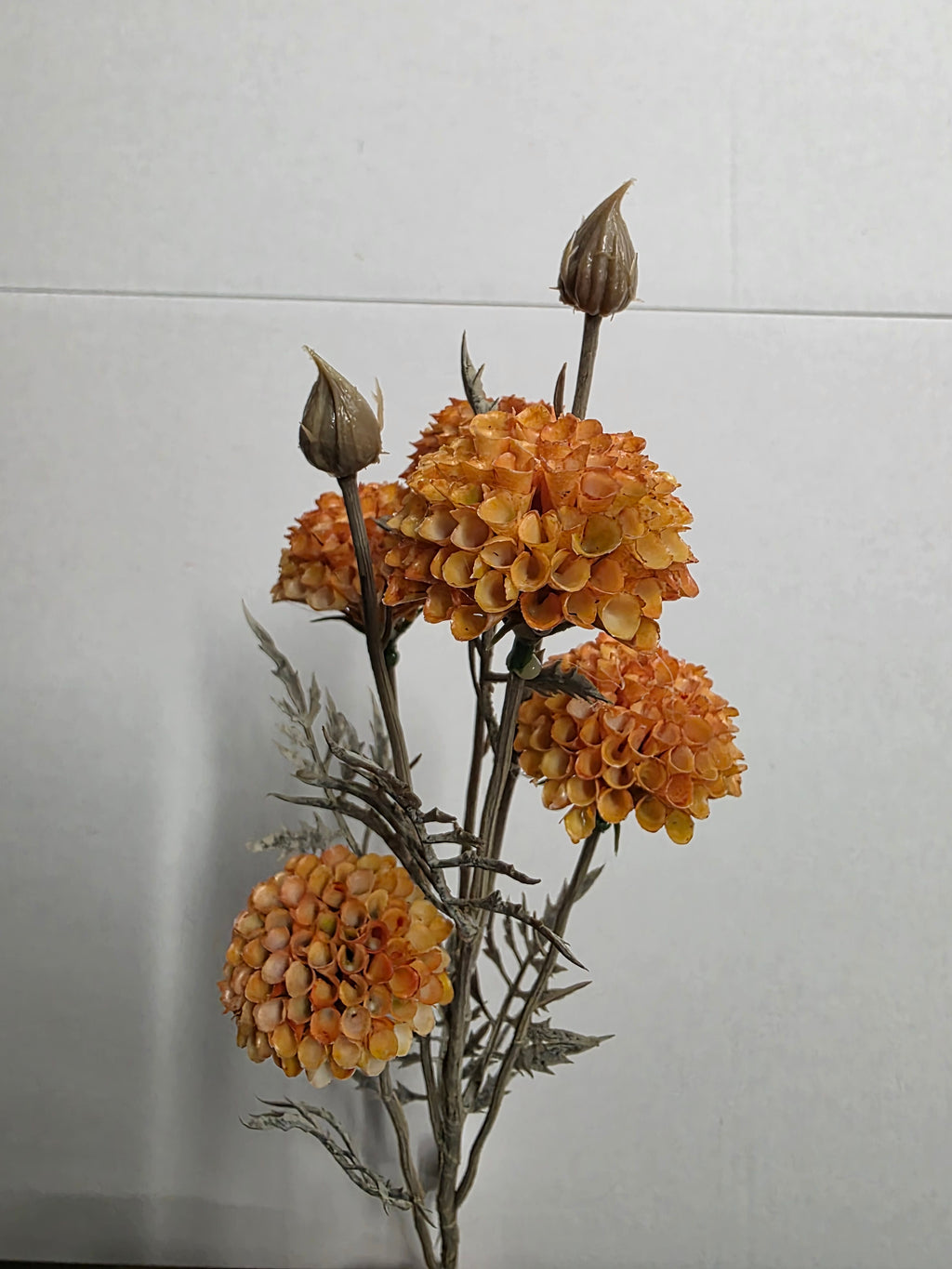 Artificial Mum Spray 5 Heads Orange (PACK OF 2)