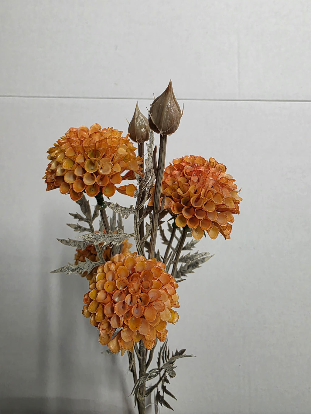 Artificial Mum Spray 5 Heads Orange (PACK OF 2)