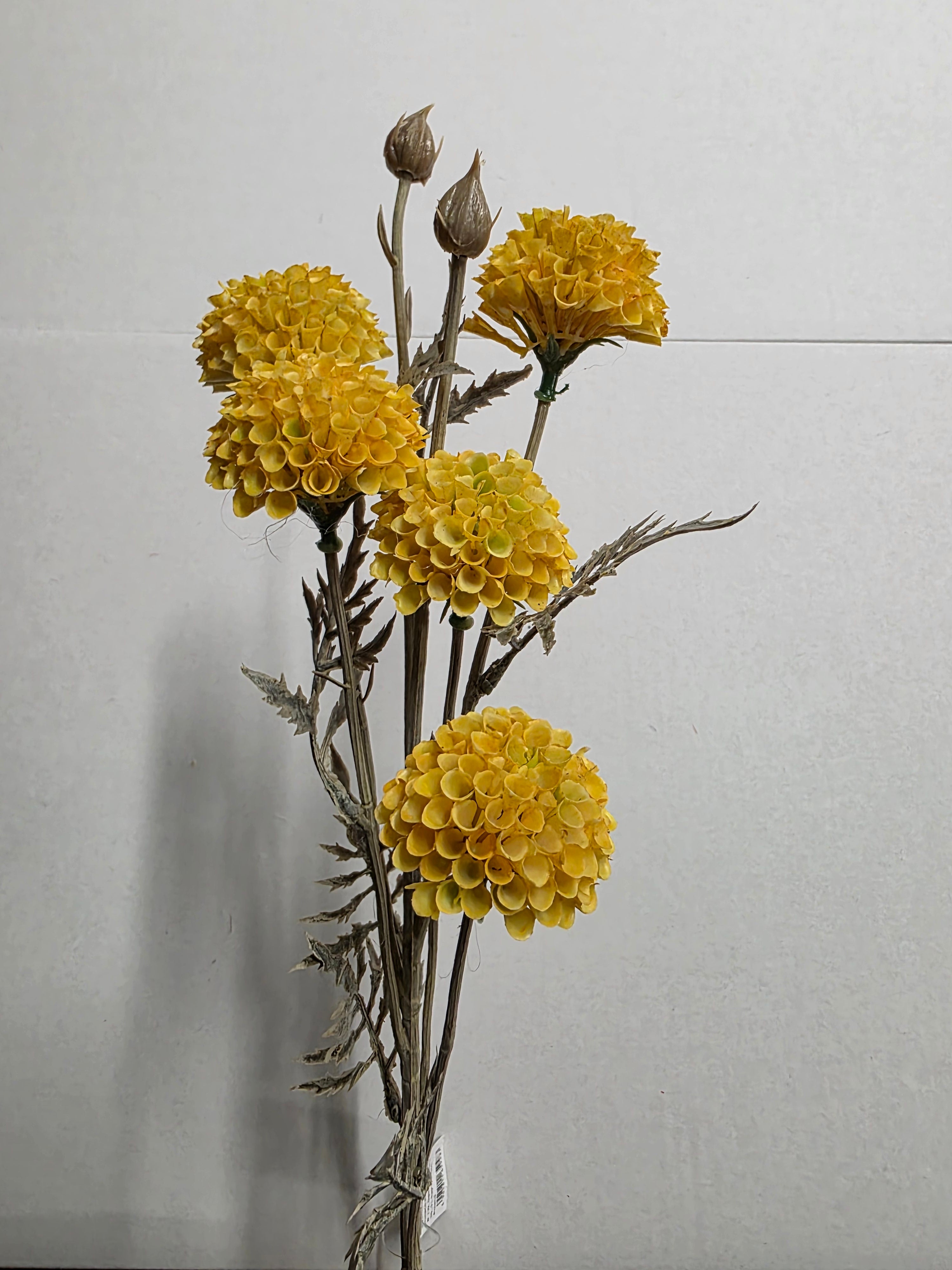 Artificial Mum Spray 5 Heads Yellow (PACK OF 2)