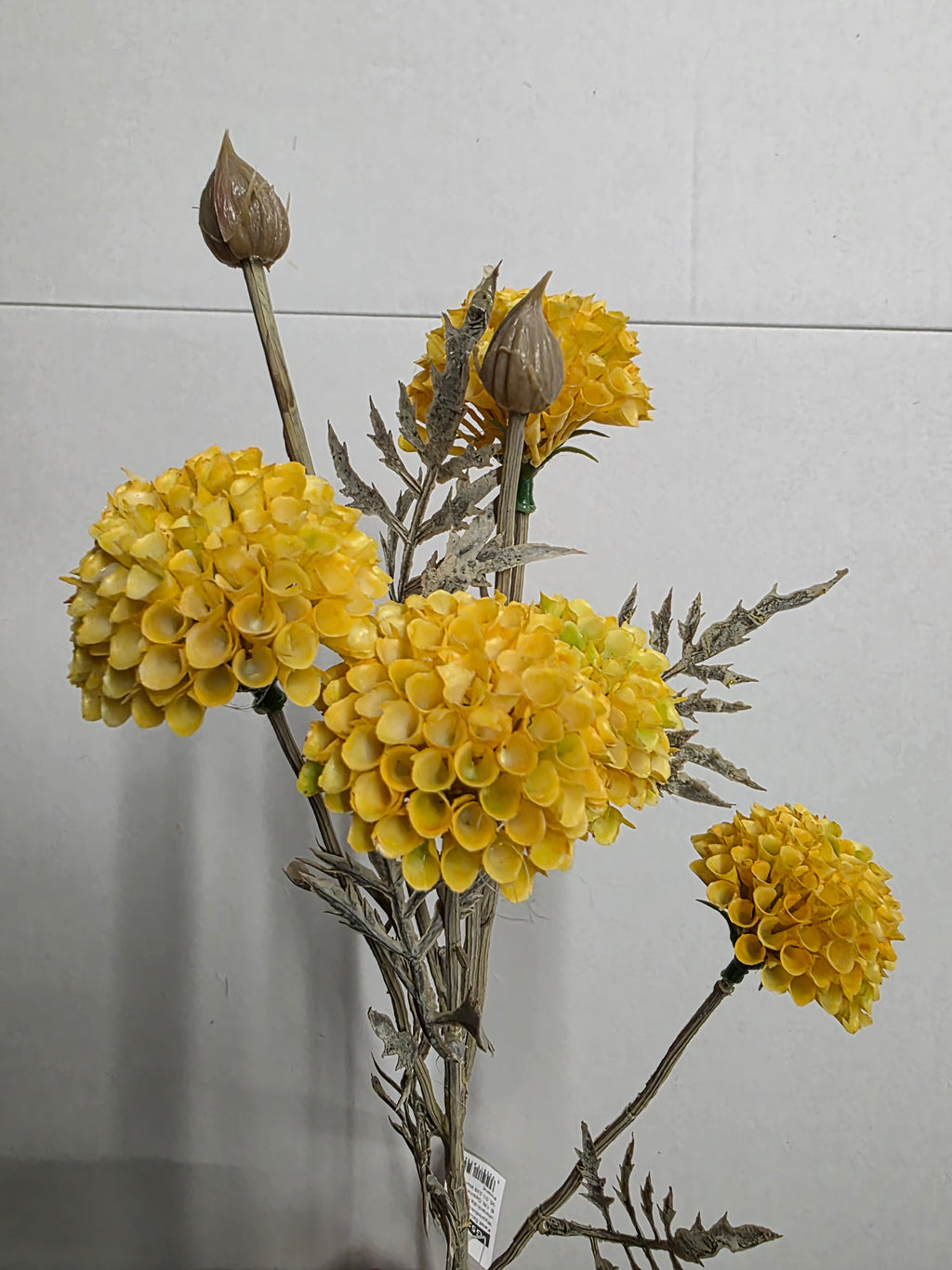 Artificial Mum Spray 5 Heads Yellow (PACK OF 2)