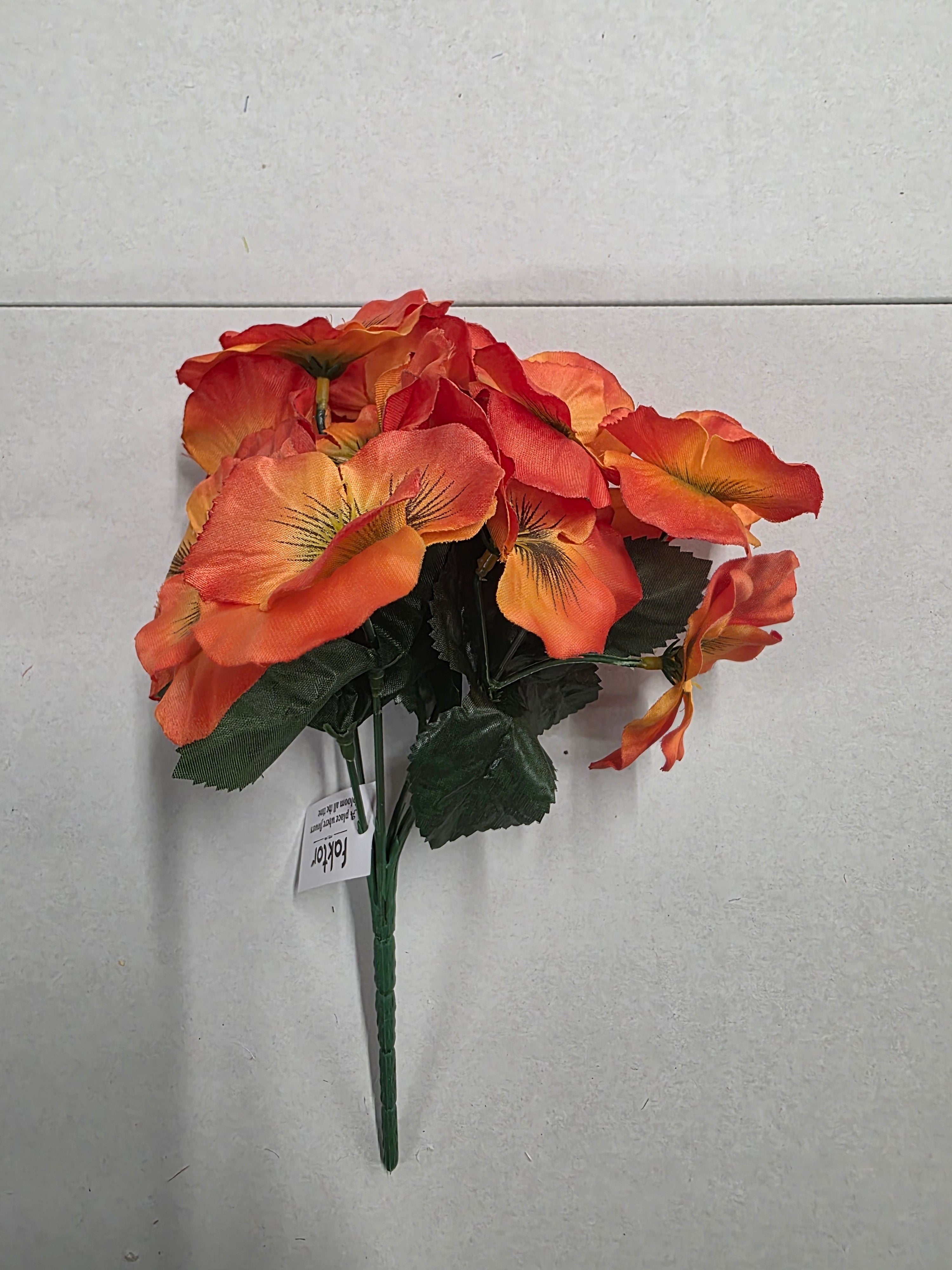 Artificial Pansy 2 Tone Orange 26cm (PACK OF 4)
