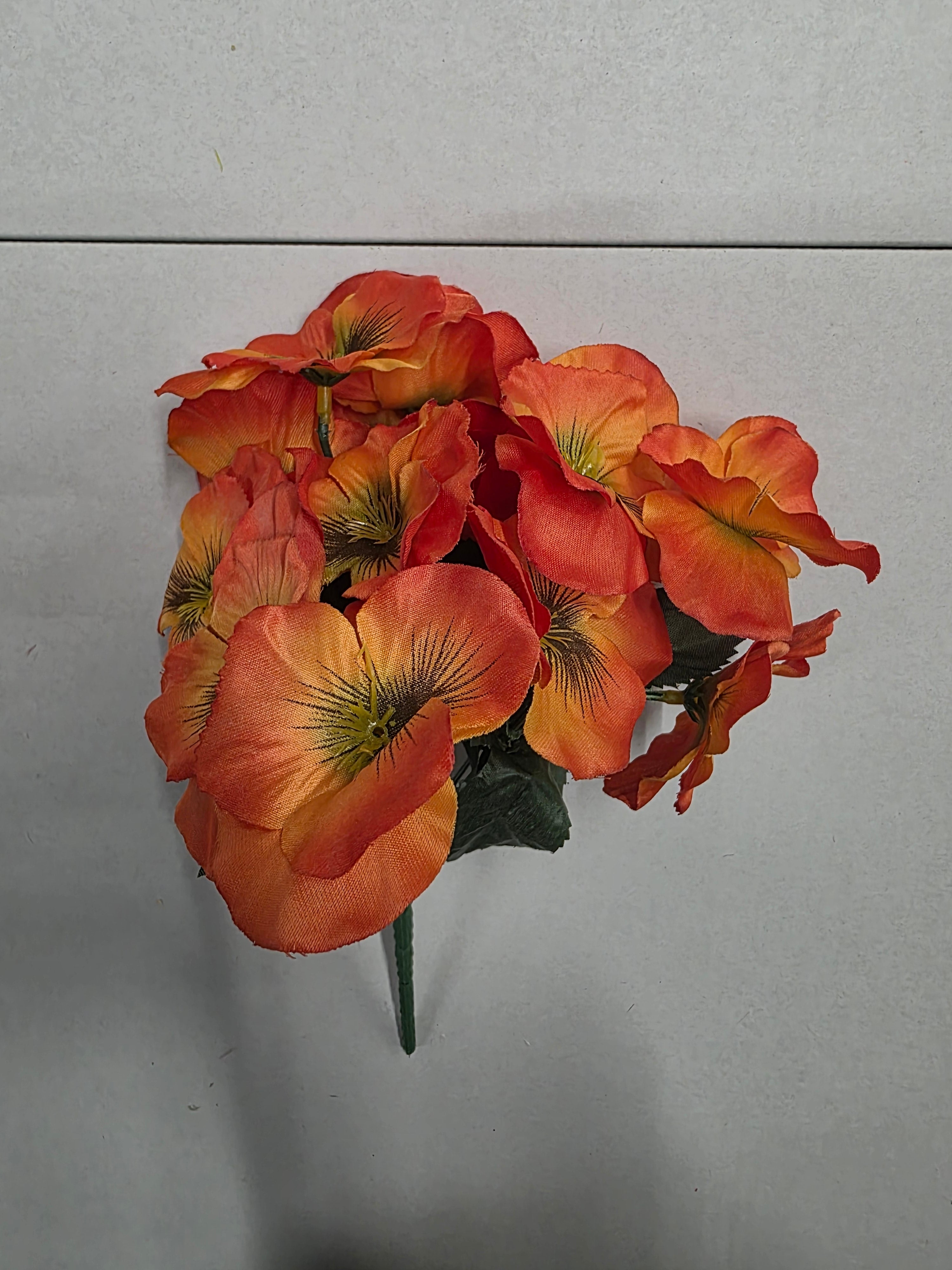 Artificial Pansy 2 Tone Orange 26cm (PACK OF 4)