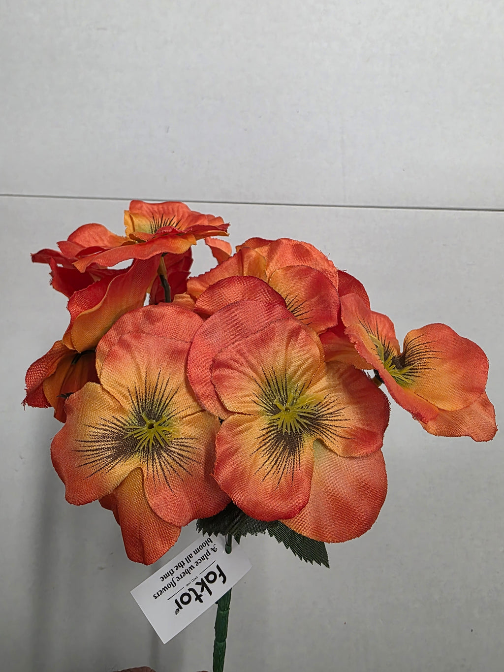 Artificial Pansy 2 Tone Orange 26cm (PACK OF 4)