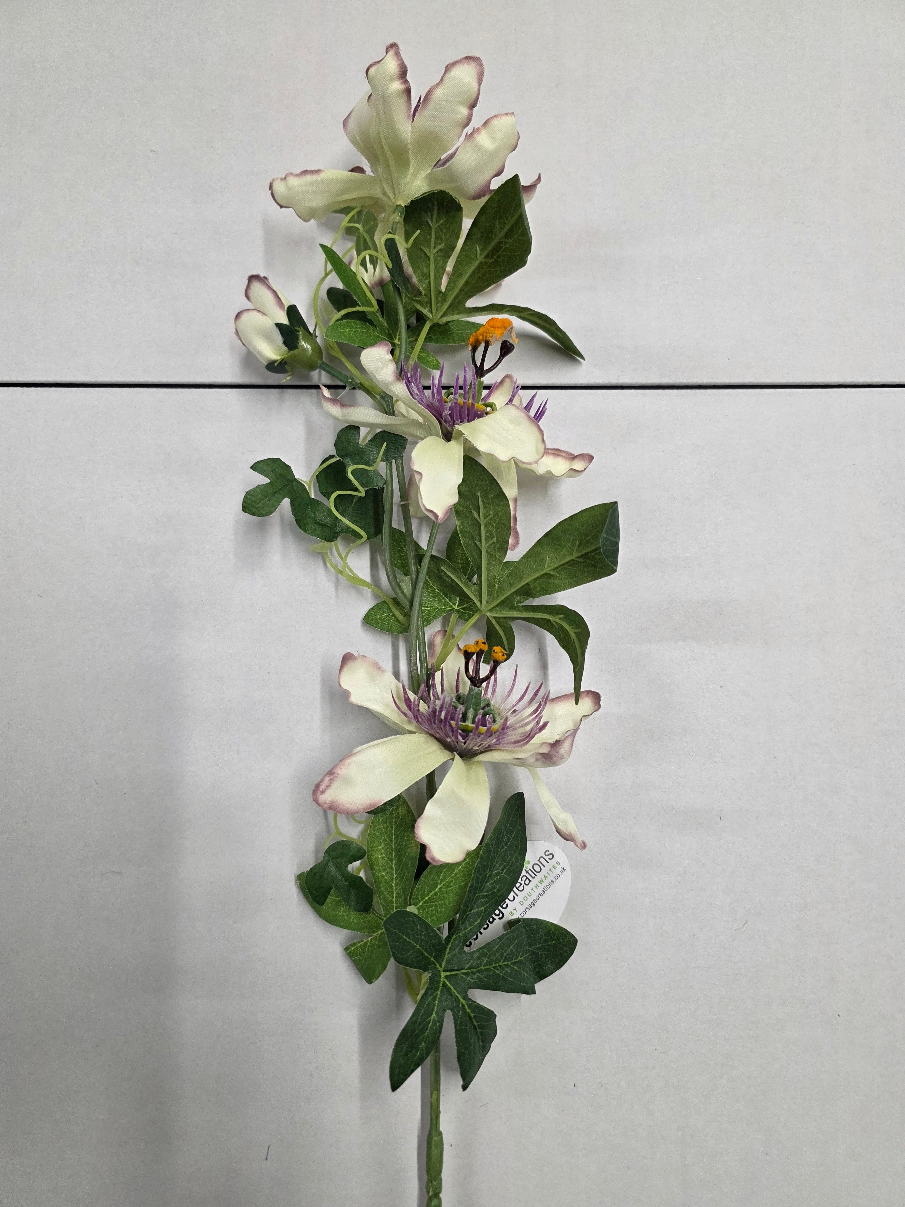 Artificial Passion Flower Green Purple (PACK OF 2)