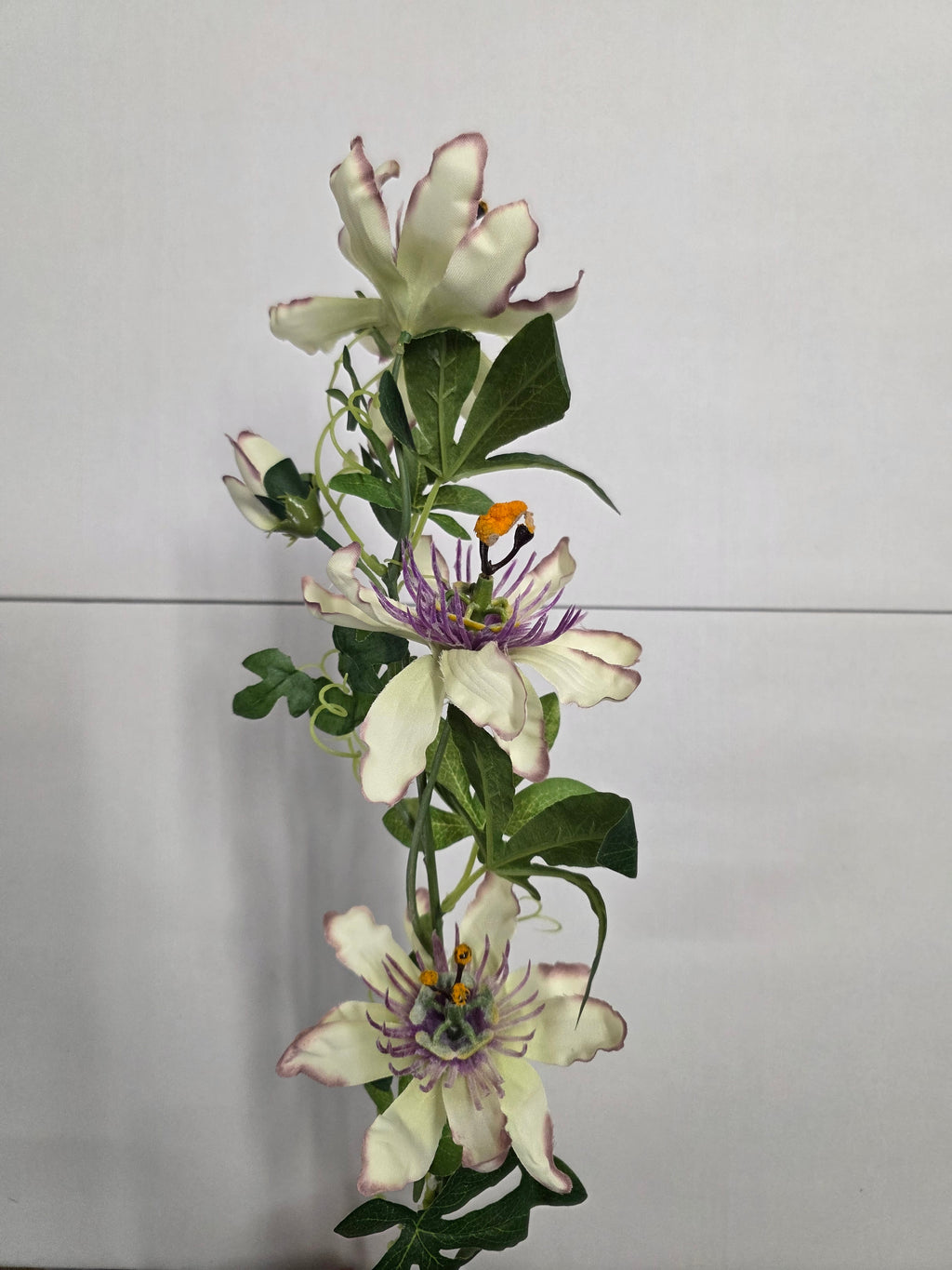 Artificial Passion Flower Green Purple (PACK OF 2)