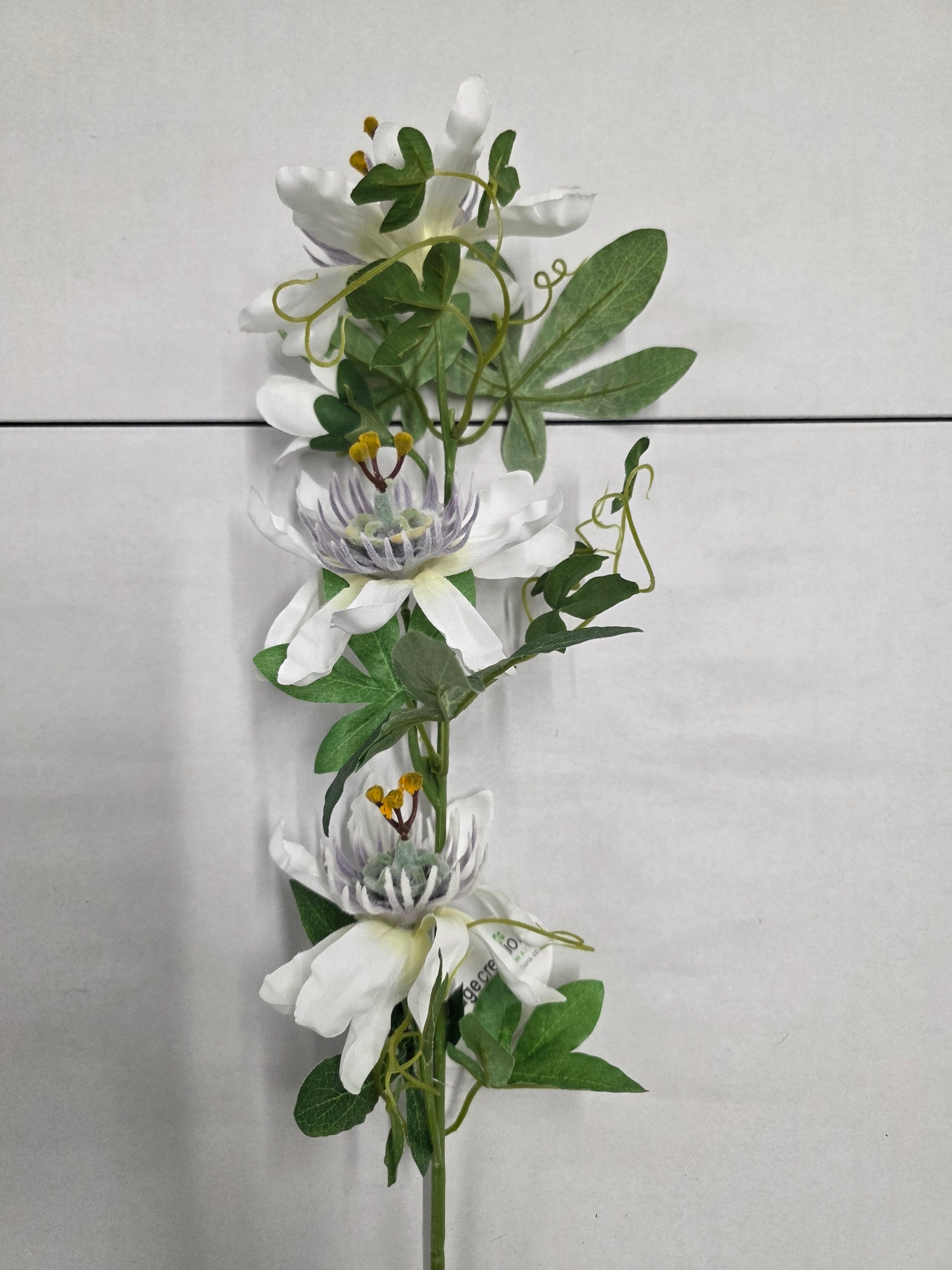 Artificial Passion Flower White Purple (PACK OF 2)