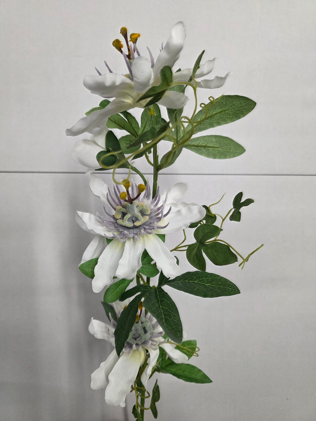 Artificial Passion Flower White Purple (PACK OF 2)