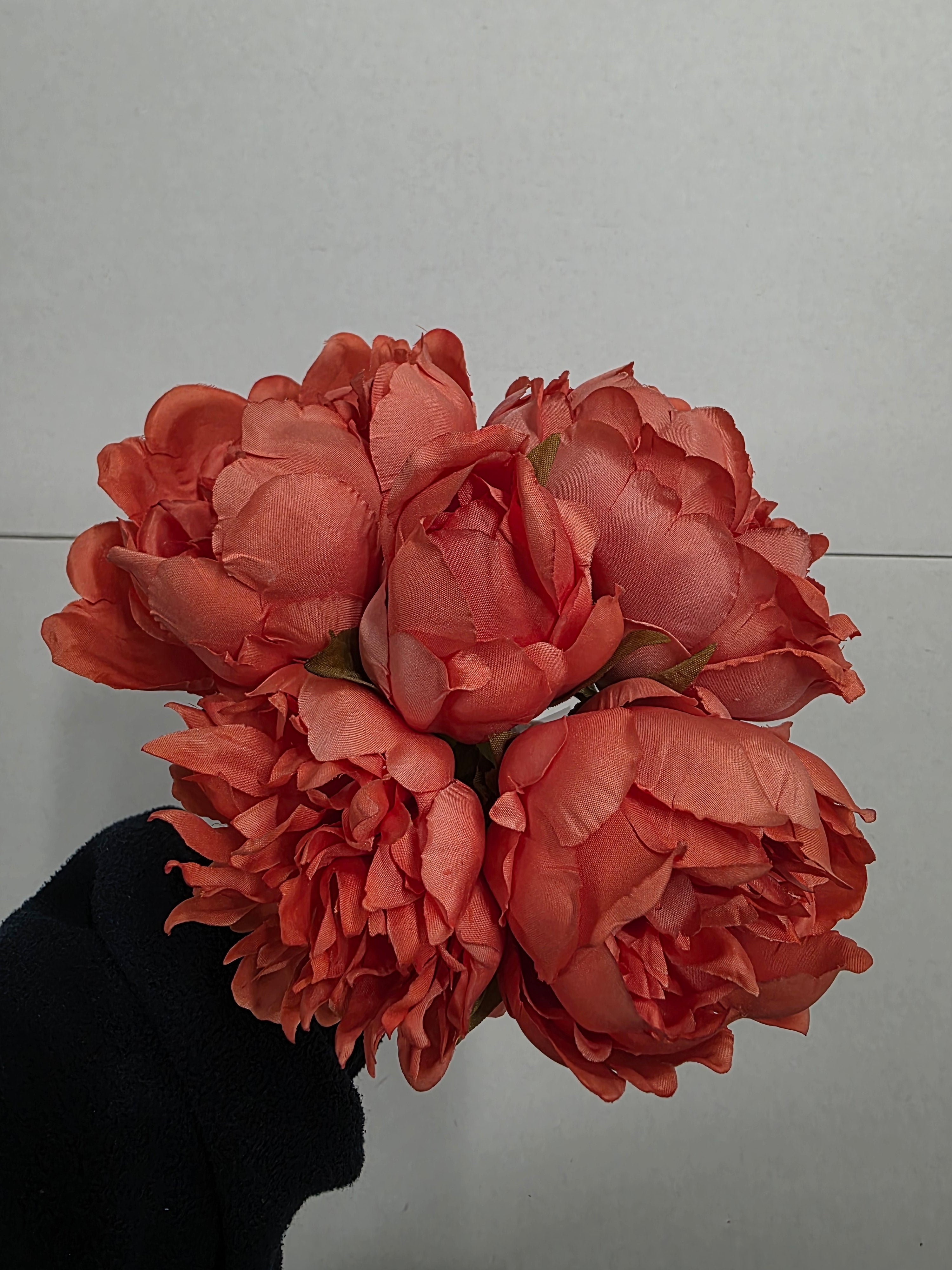 Artificial Peony Posy Coral (PACK OF 2)