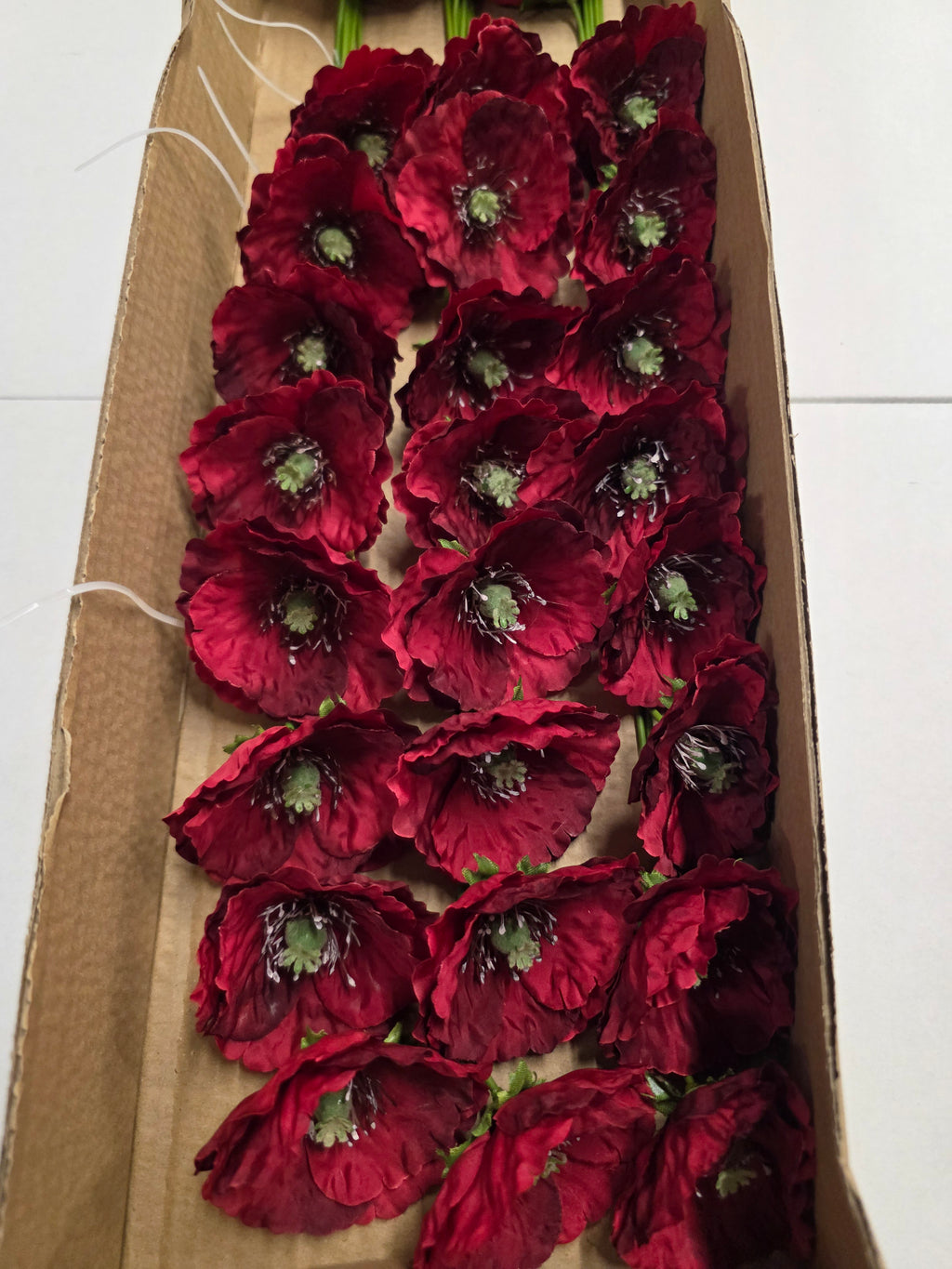 Artificial Poppy Pick Red 22cm X48