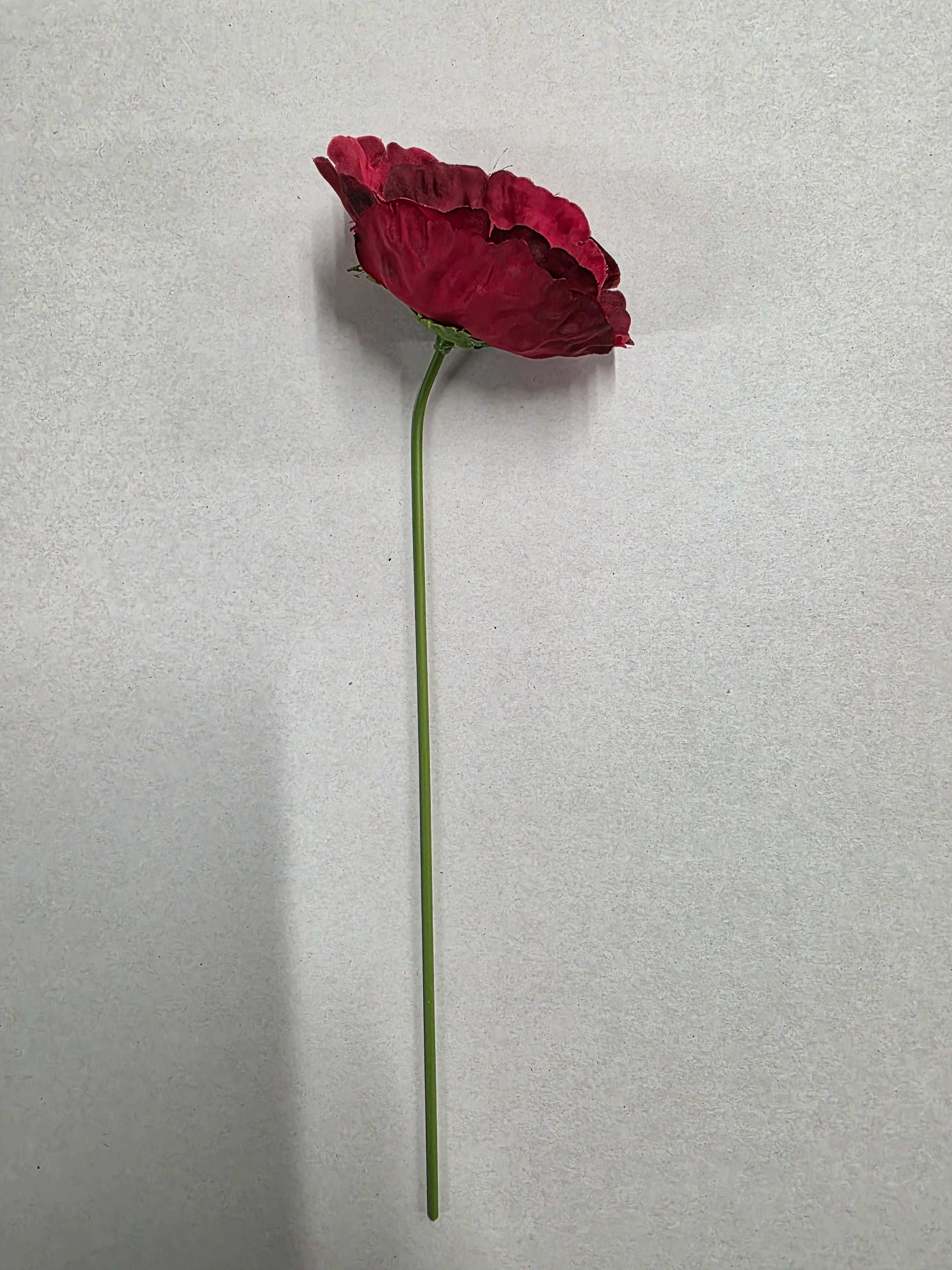 Artificial Poppy Pick Red 22cm X48