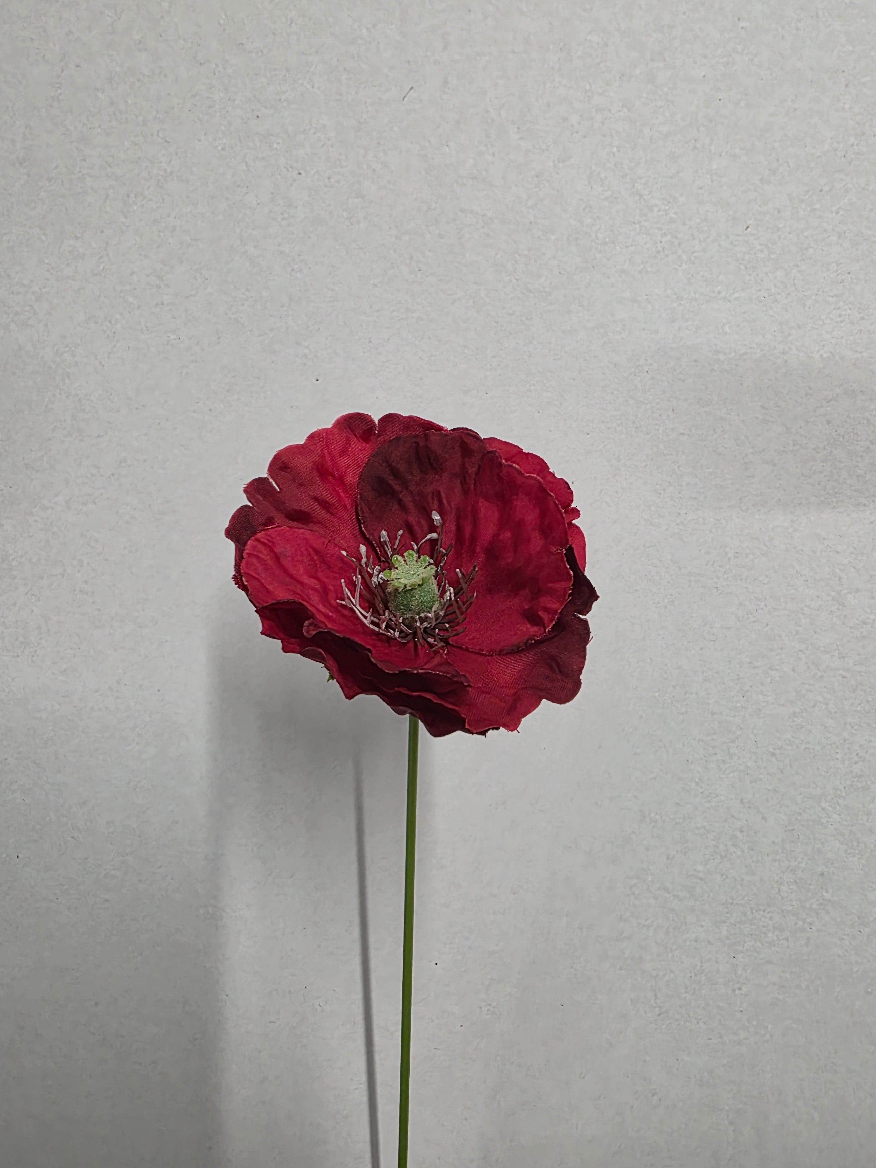 Artificial Poppy Pick Red 22cm X48