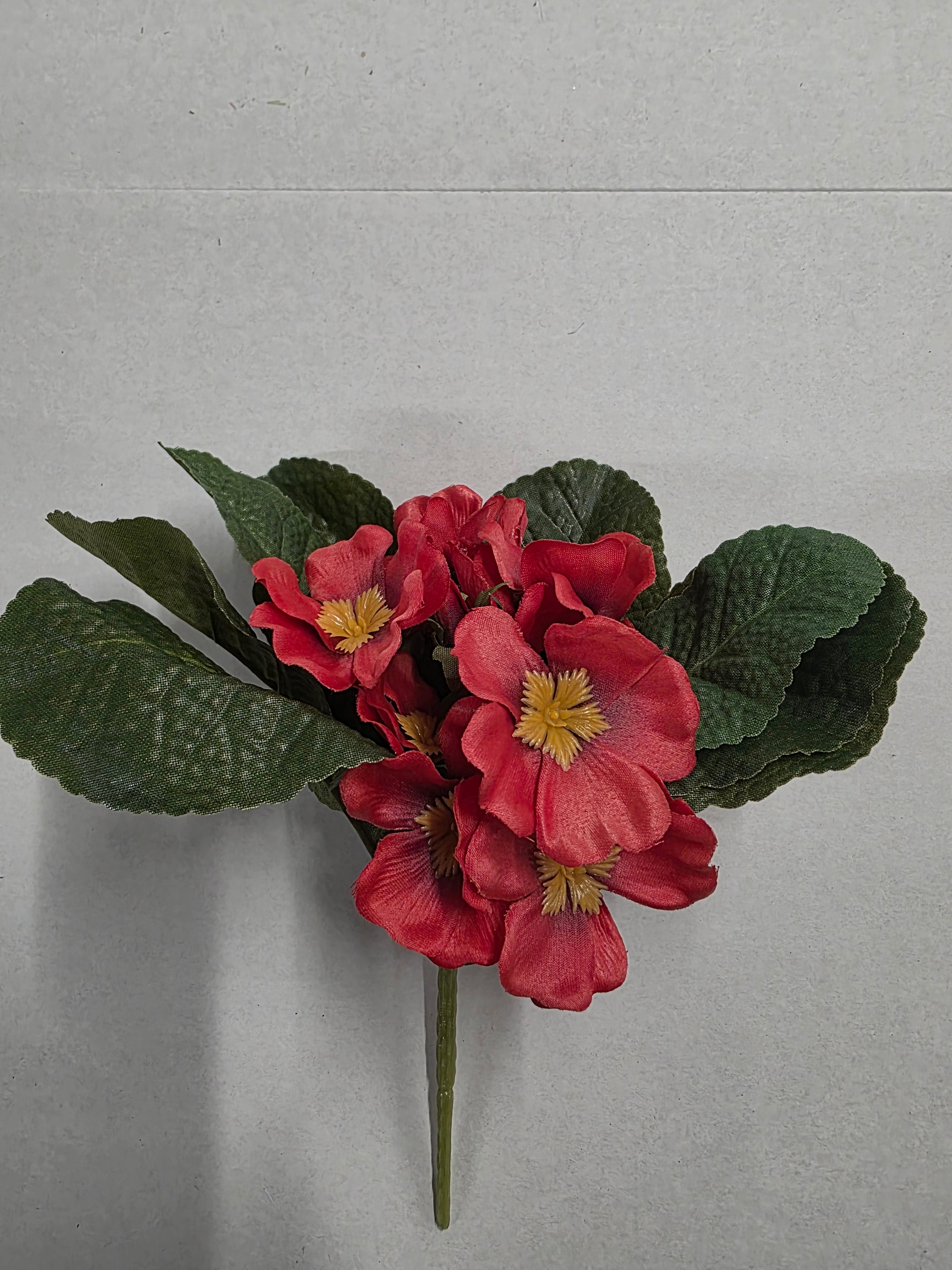 Artificial Primula Bush Red X 12-18 (PACK OF 3)