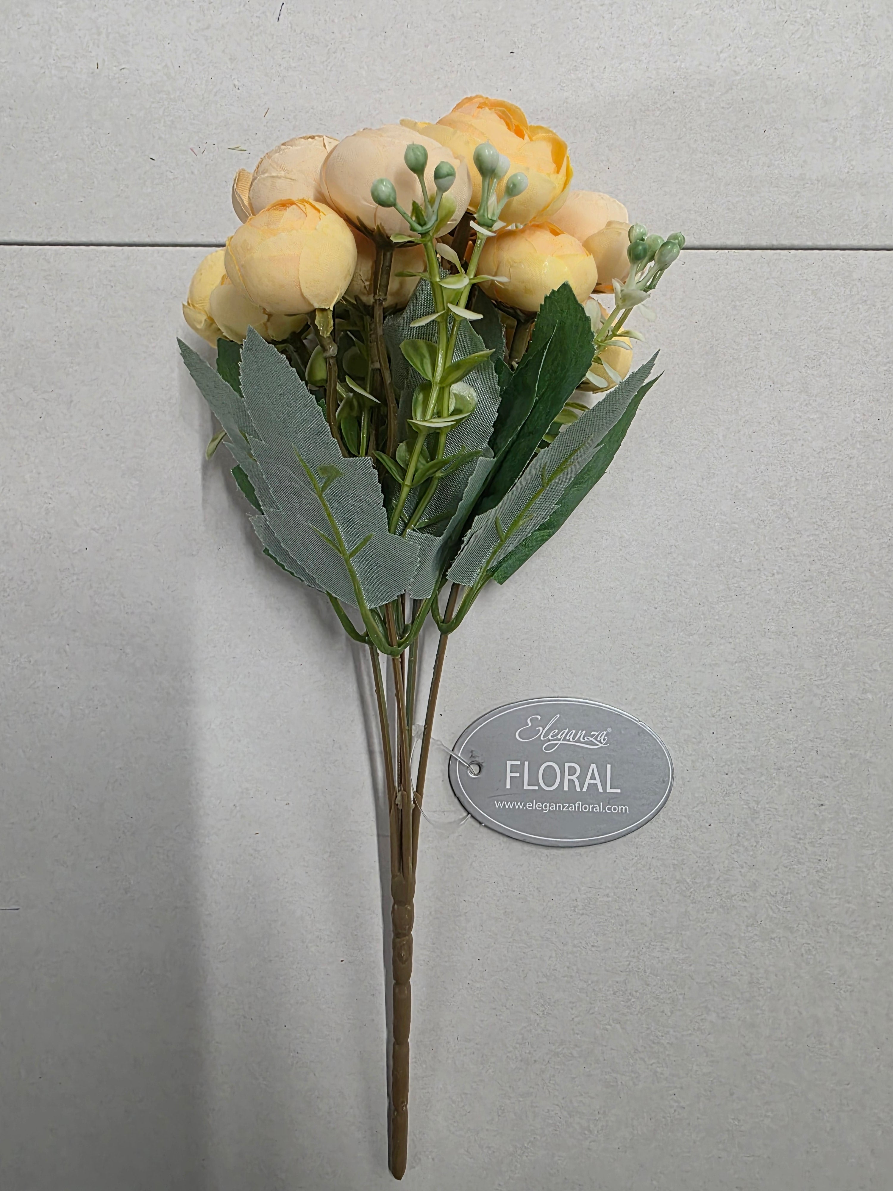 Artificial Ranunculus Bush Yellow (PACK OF 3)