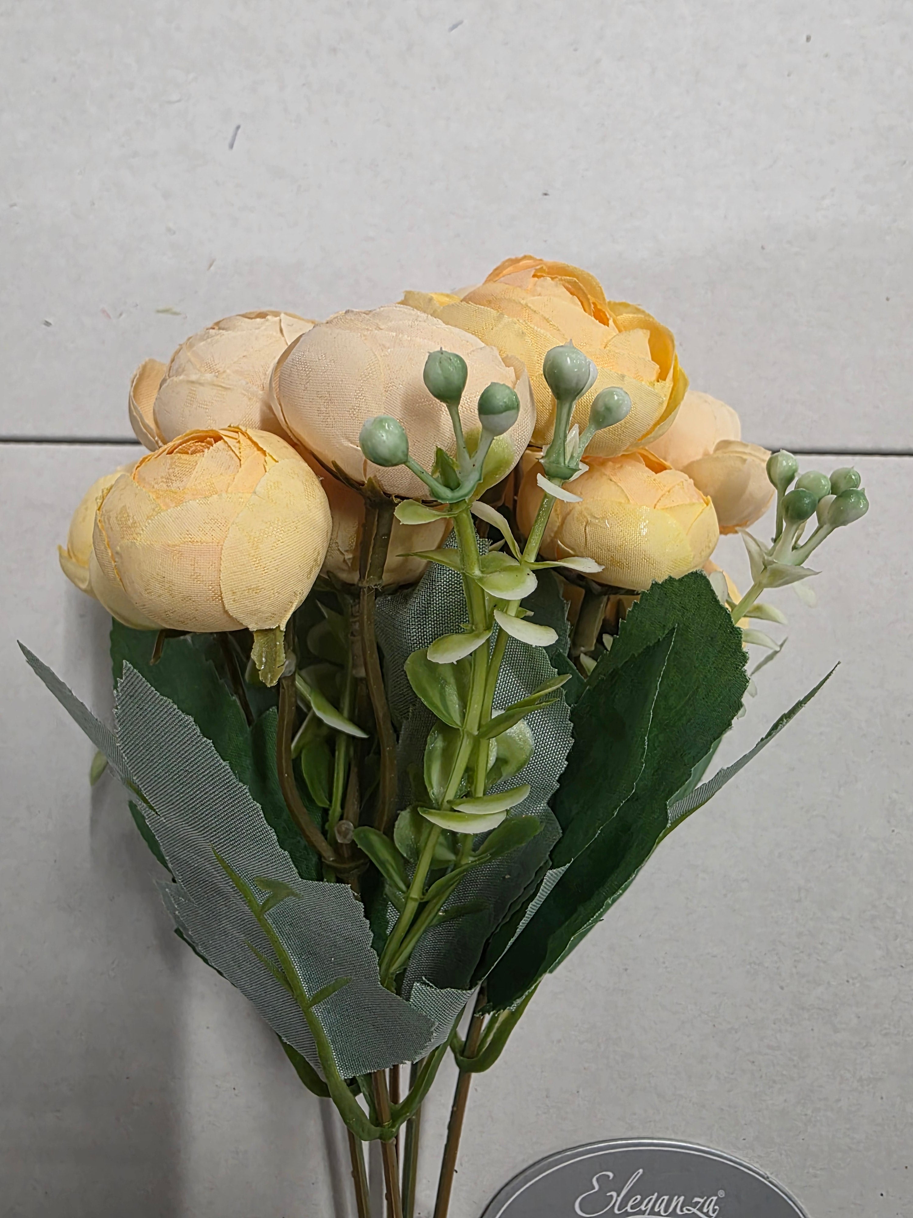 Artificial Ranunculus Bush Yellow (PACK OF 3)
