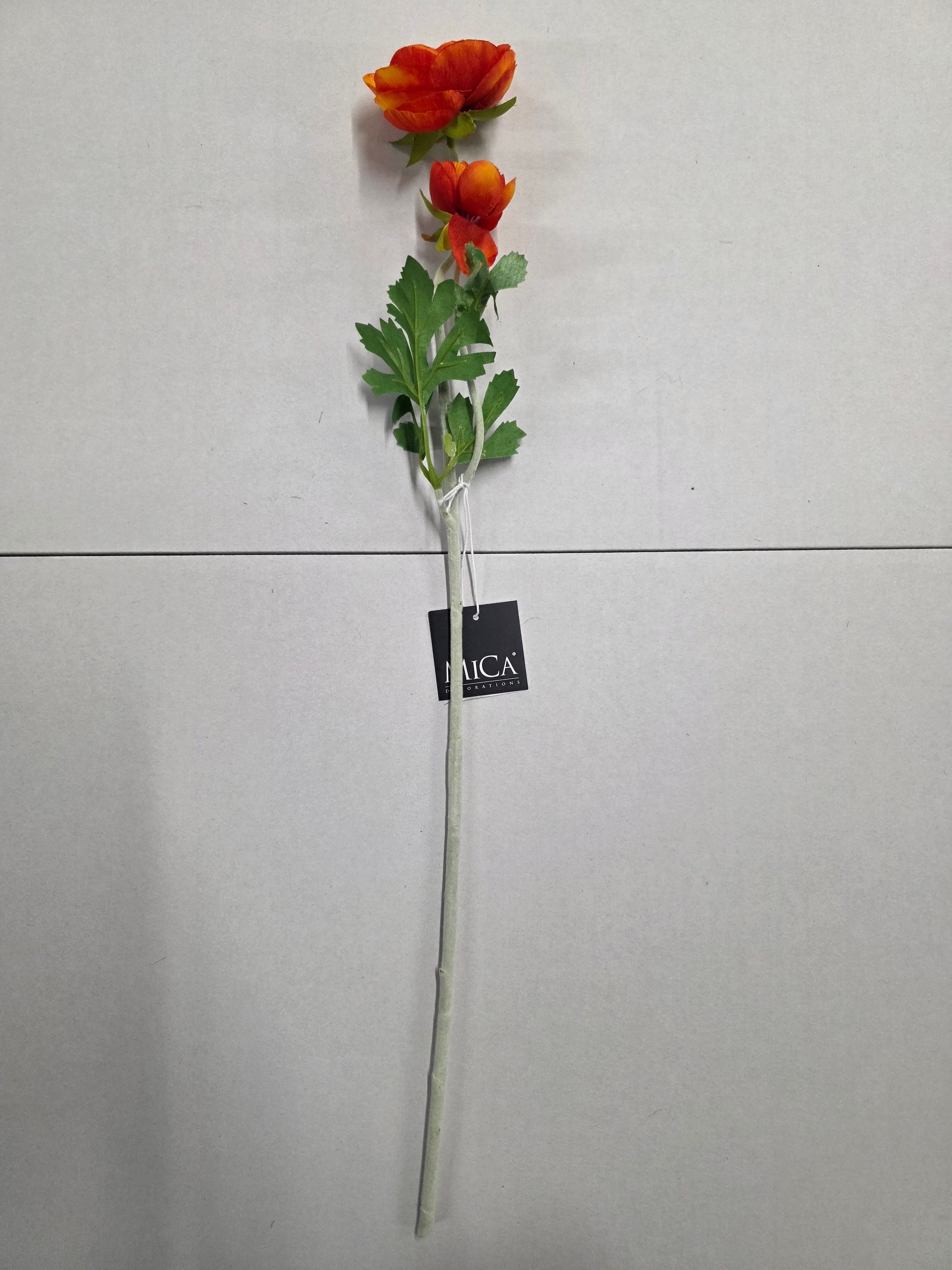 Artificial Ranunculus Orange 58cm (PACK 0F 3)