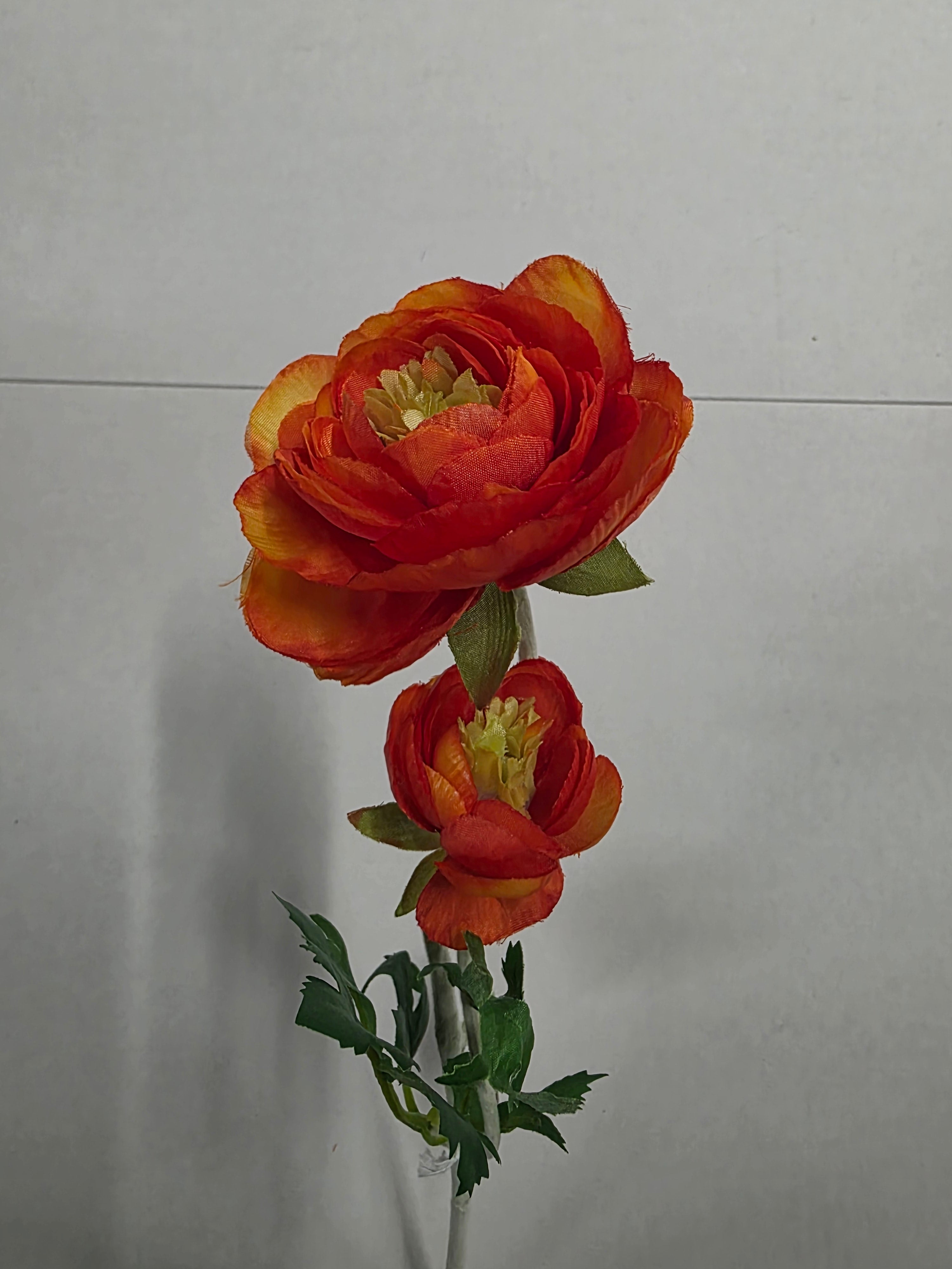 Artificial Ranunculus Orange 58cm (PACK 0F 3)