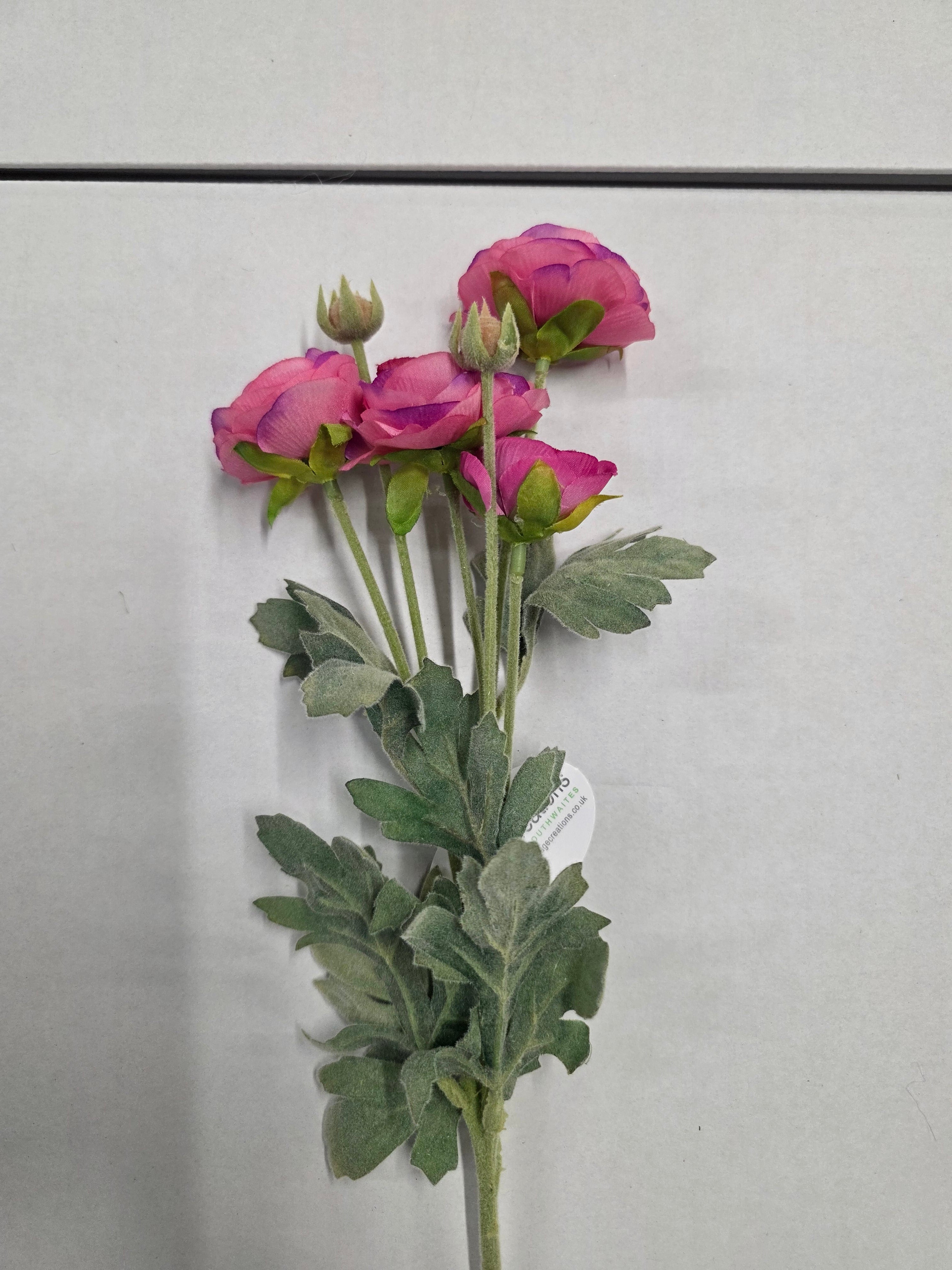 Artificial Ranunculus Spray Hot Pink (PACK OF 2)