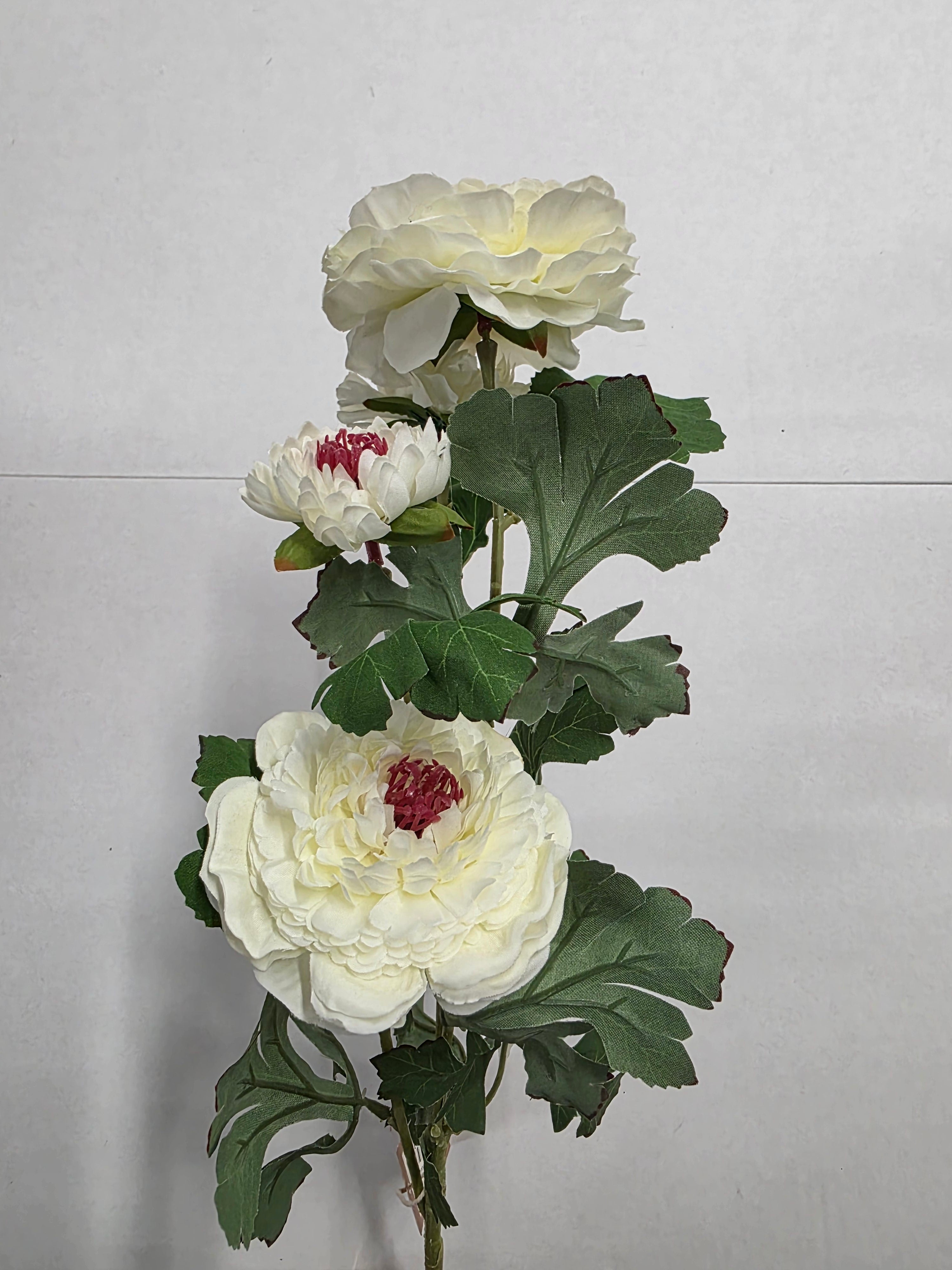 Artificial Ranunculus White 85cm