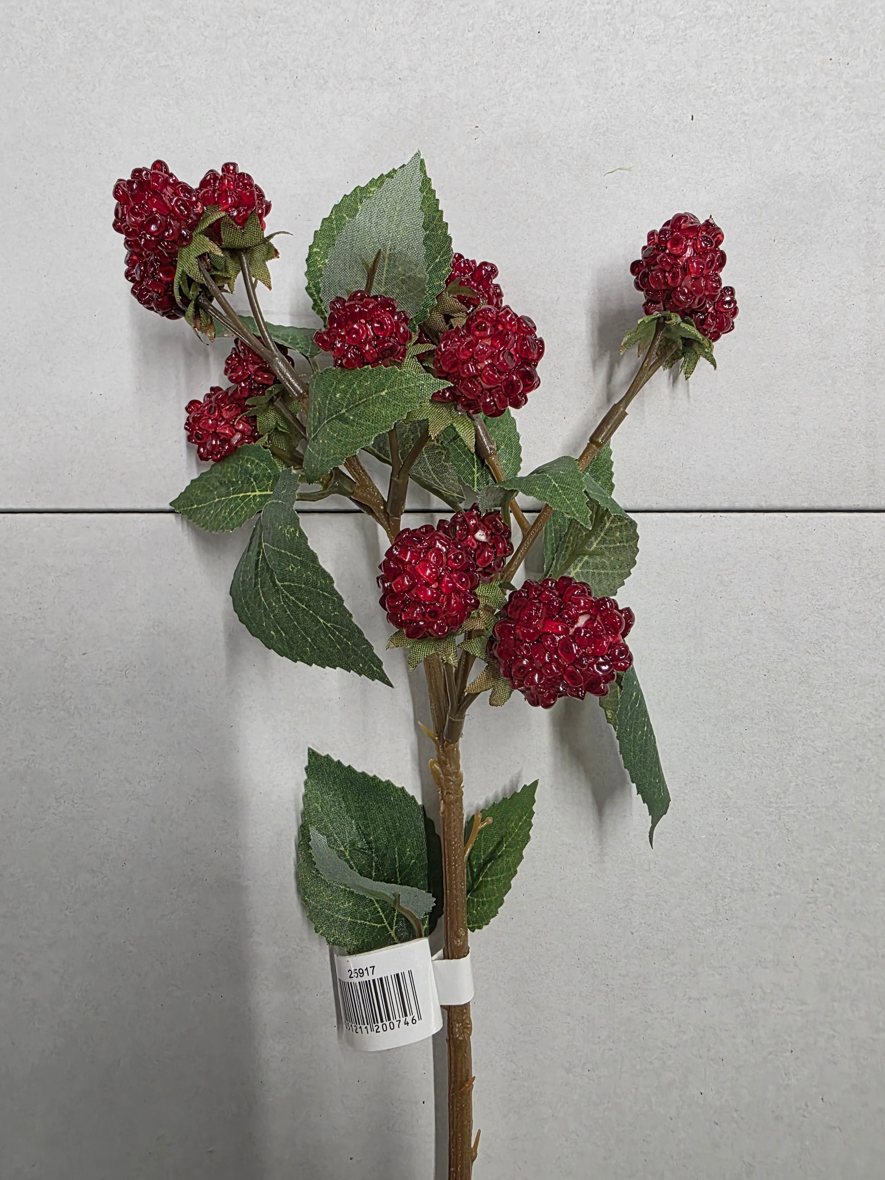 Artificial Raspberry Spray Red 40cm (PACK OF 3)