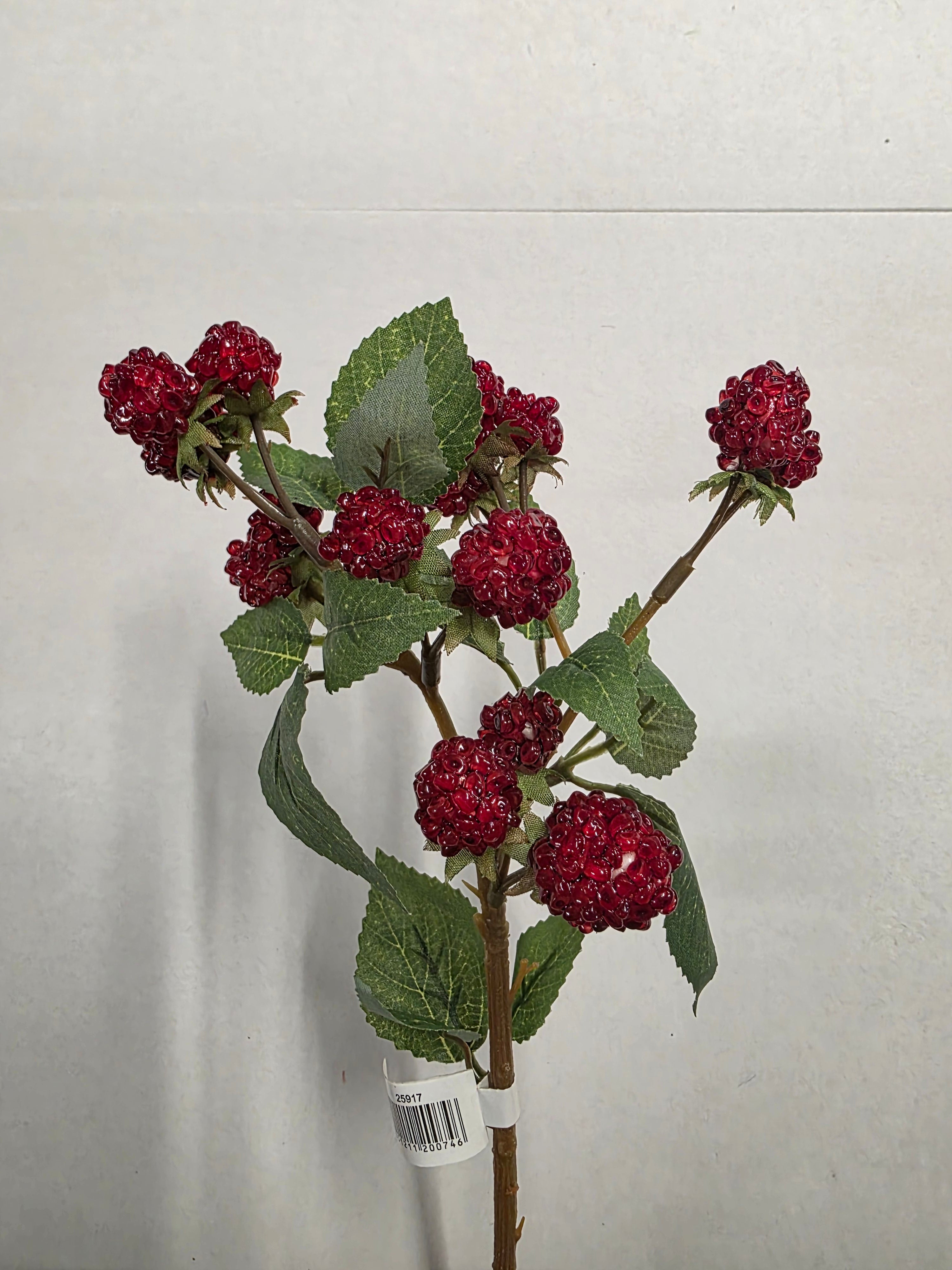 Artificial Raspberry Spray Red 40cm (PACK OF 3)