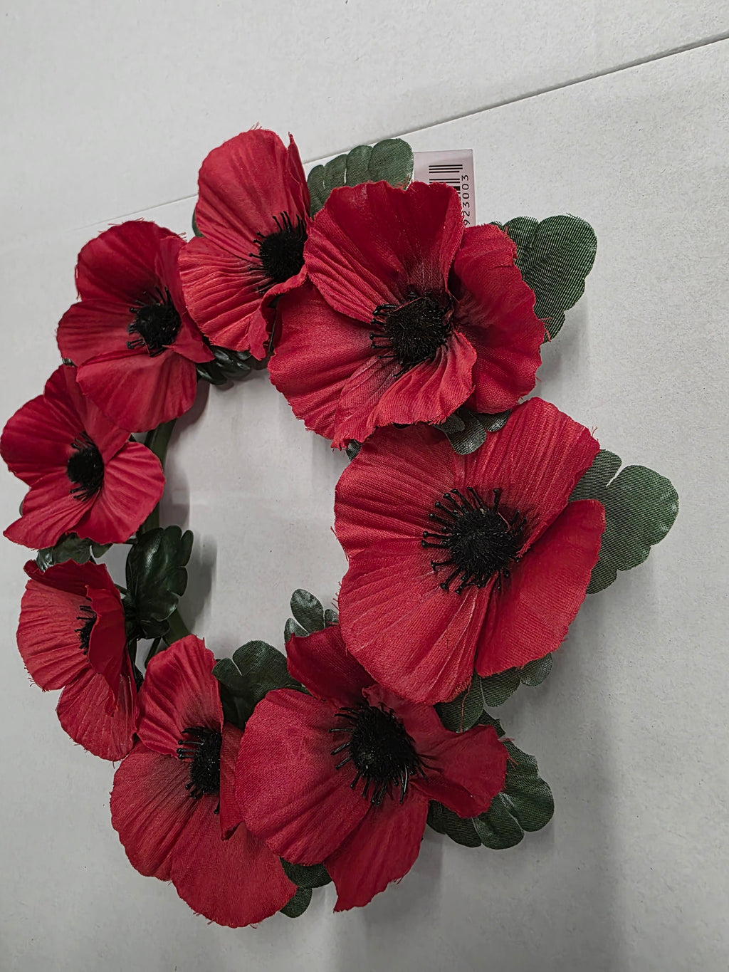 Artificial Silk Poppy Wreath 25cm X8 Heads(PACK OF 2)