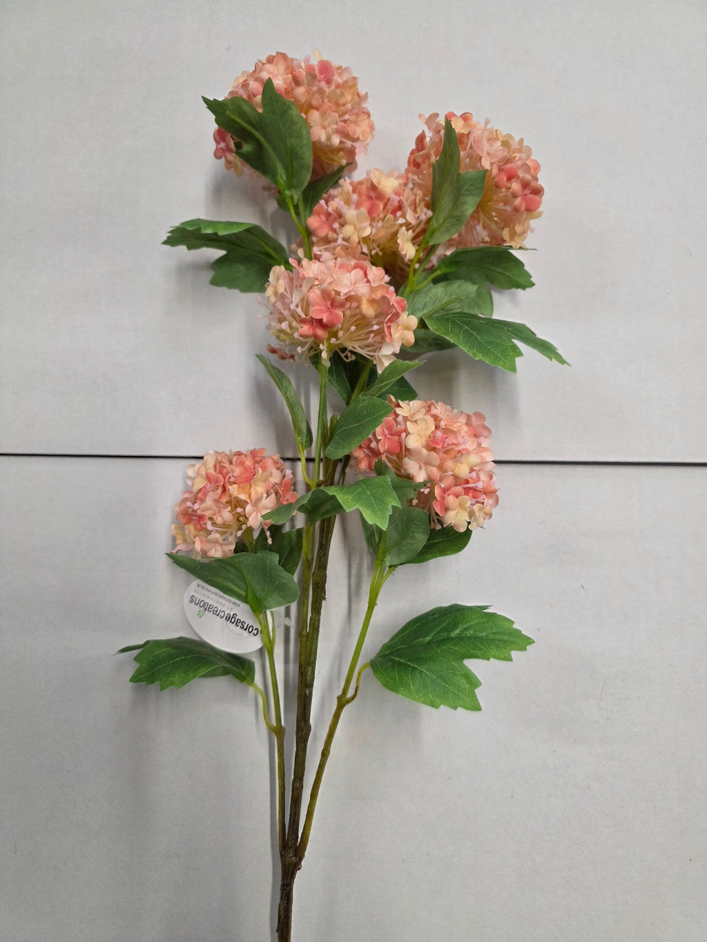 Artificial Virburnum Snowball Peach 96cm