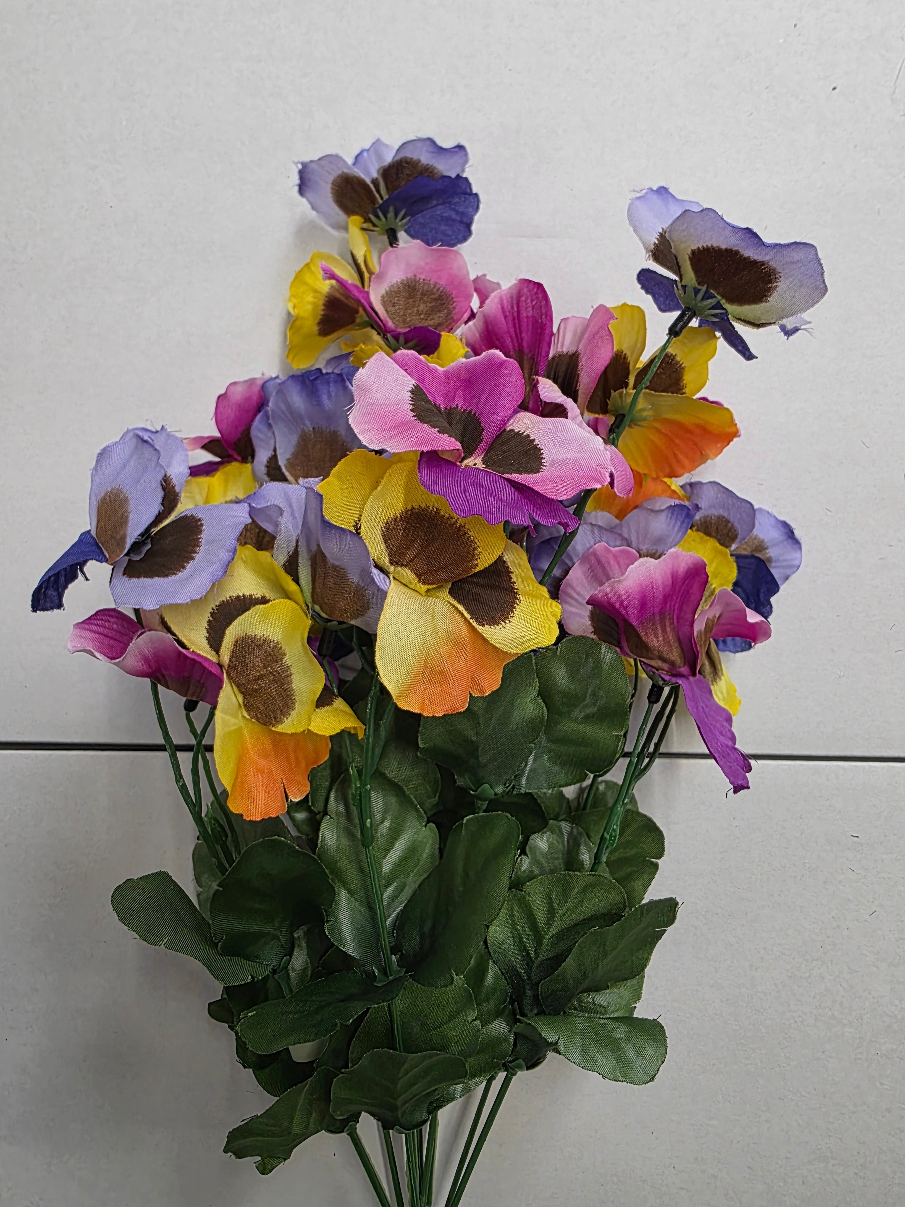 Artificial Pansy Bush X 10 50cm
