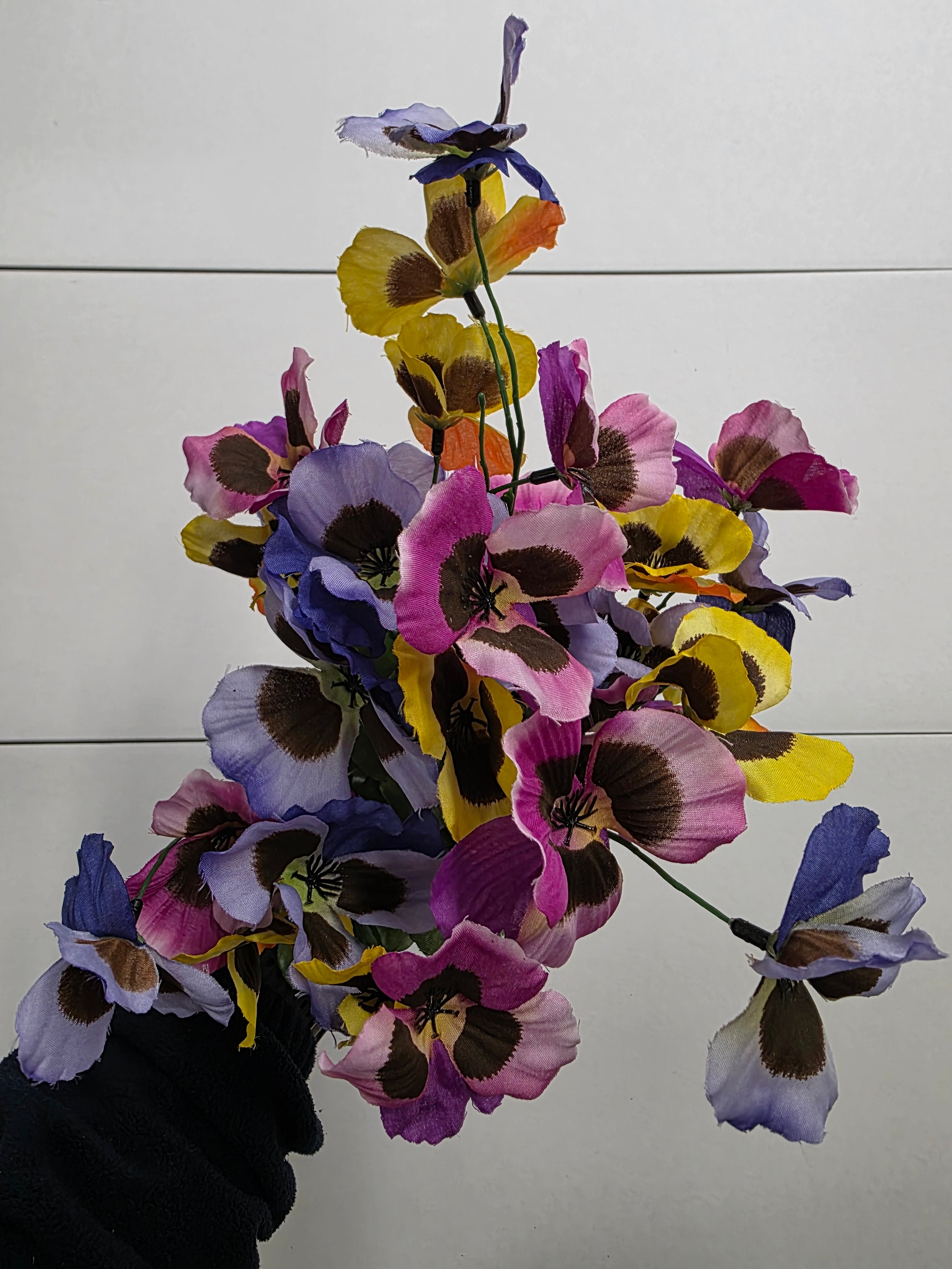 Artificial Pansy Bush X 10 50cm