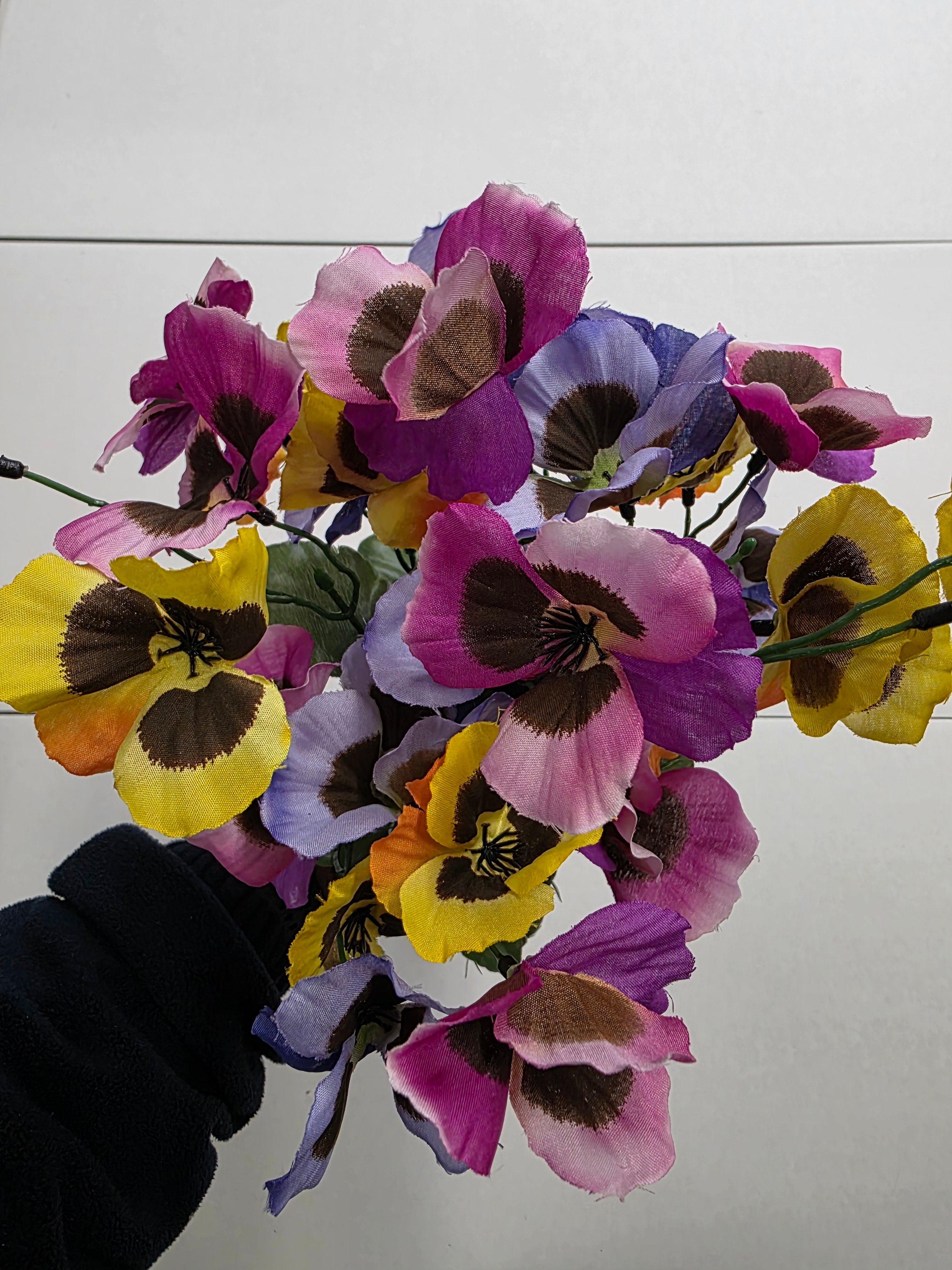 Artificial Pansy Bush X 10 50cm