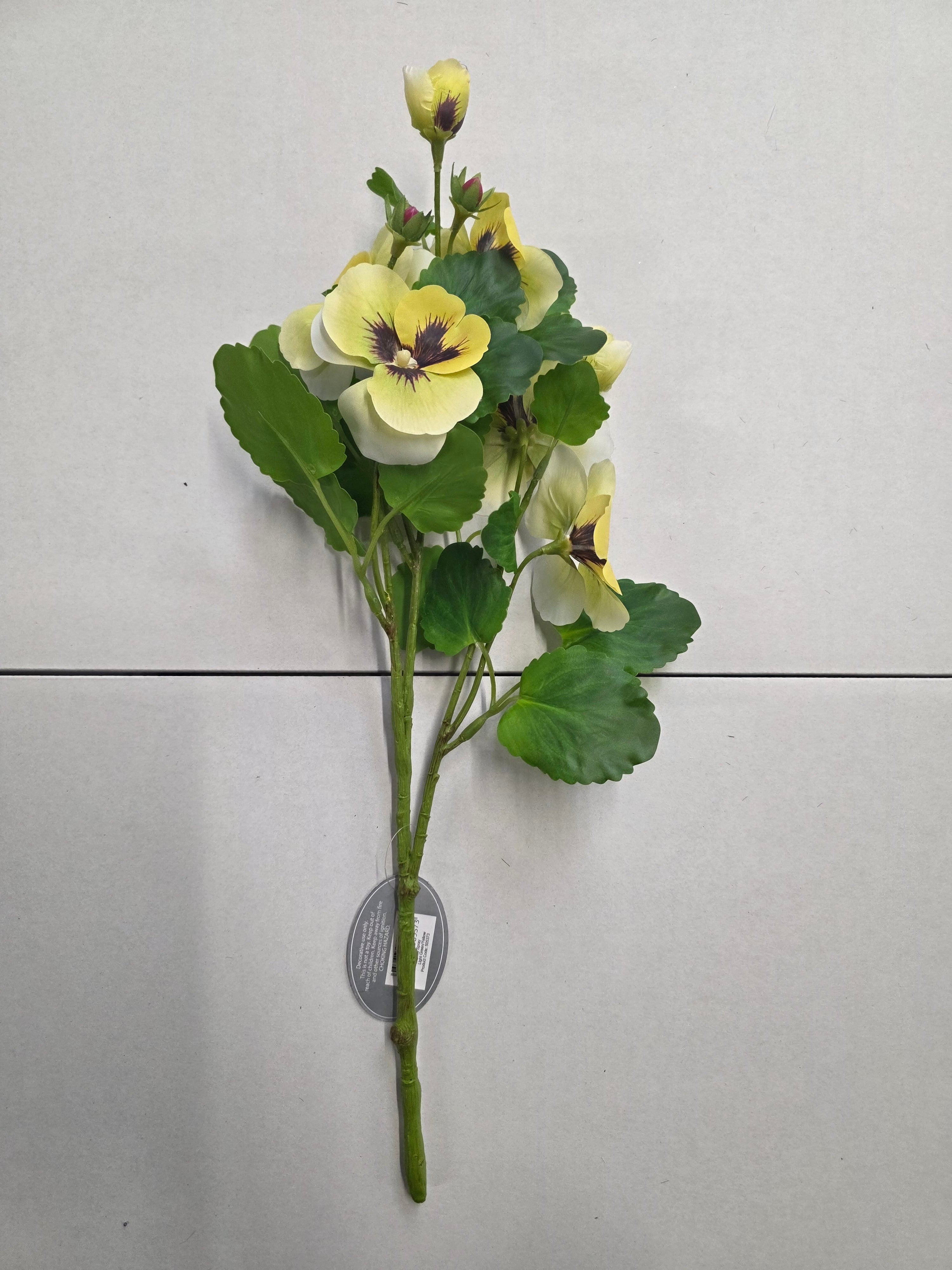 Artificial Pansy Spray Light Green Yellow (PACK OF 2)