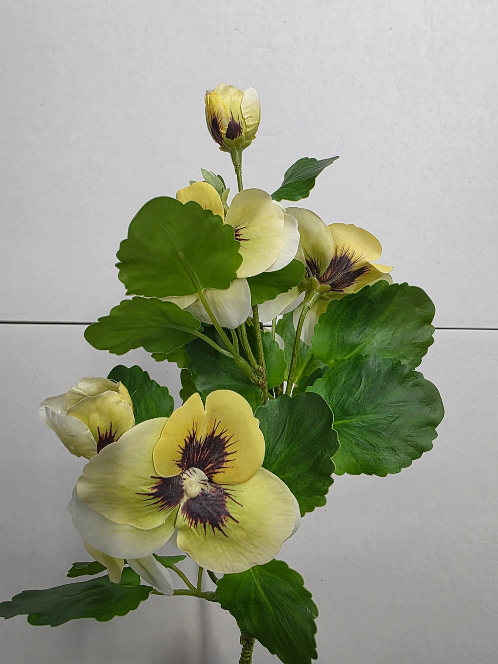 Artificial Pansy Spray Light Green Yellow (PACK OF 2)