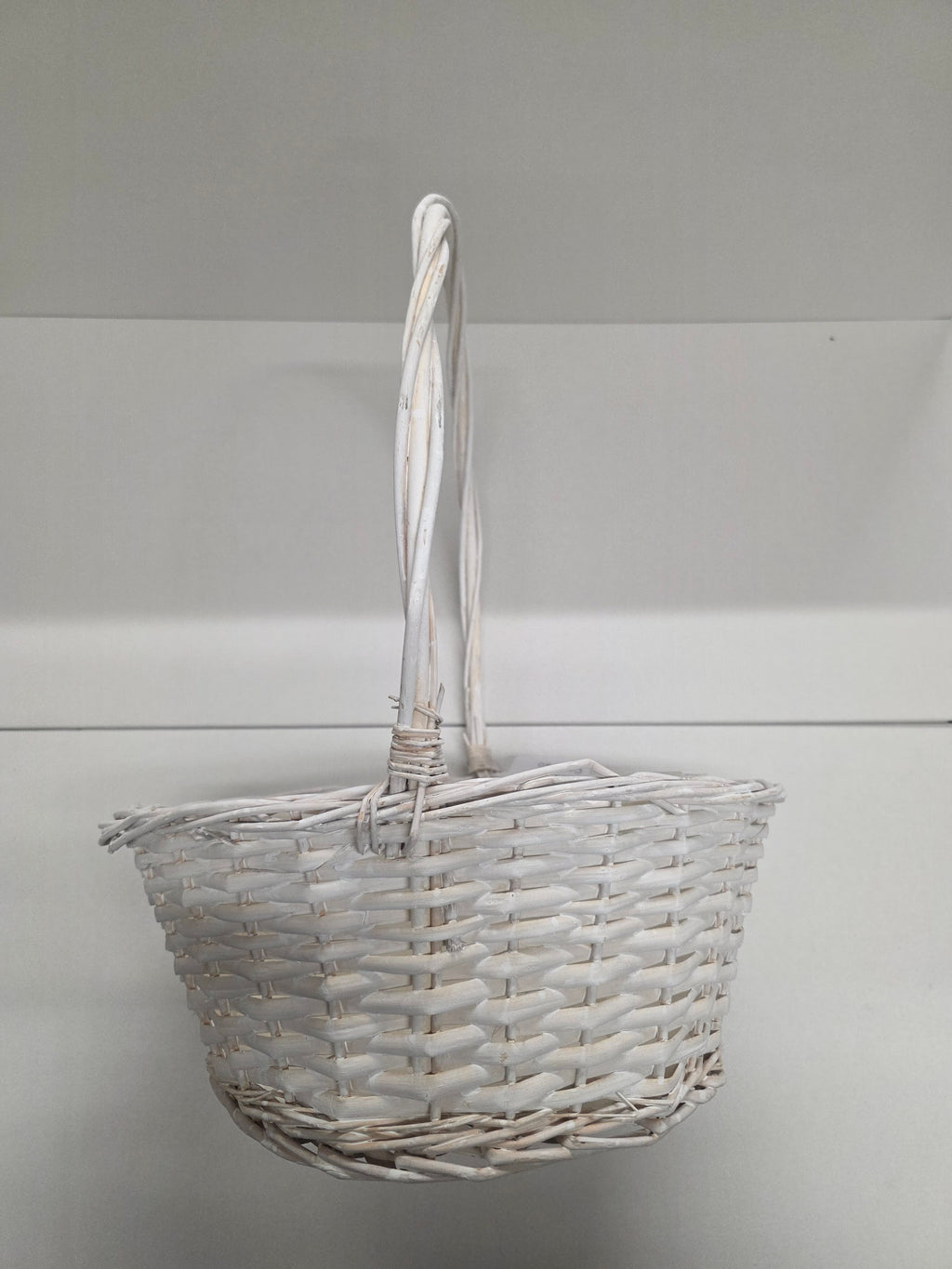 Basket Bowl Handled White