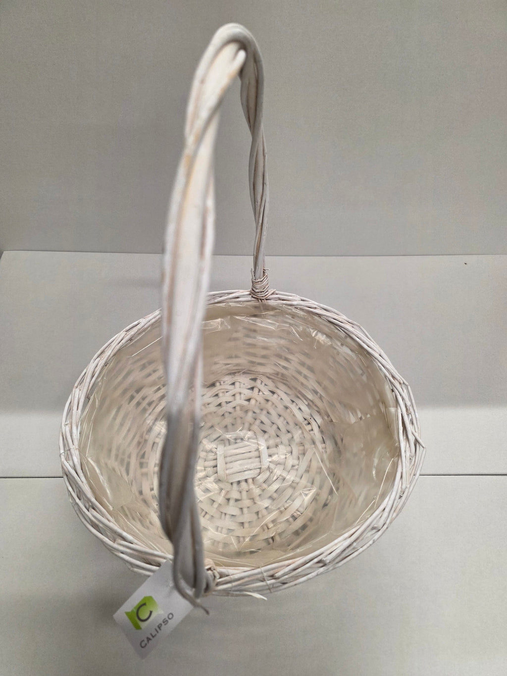 Basket Bowl Handled White