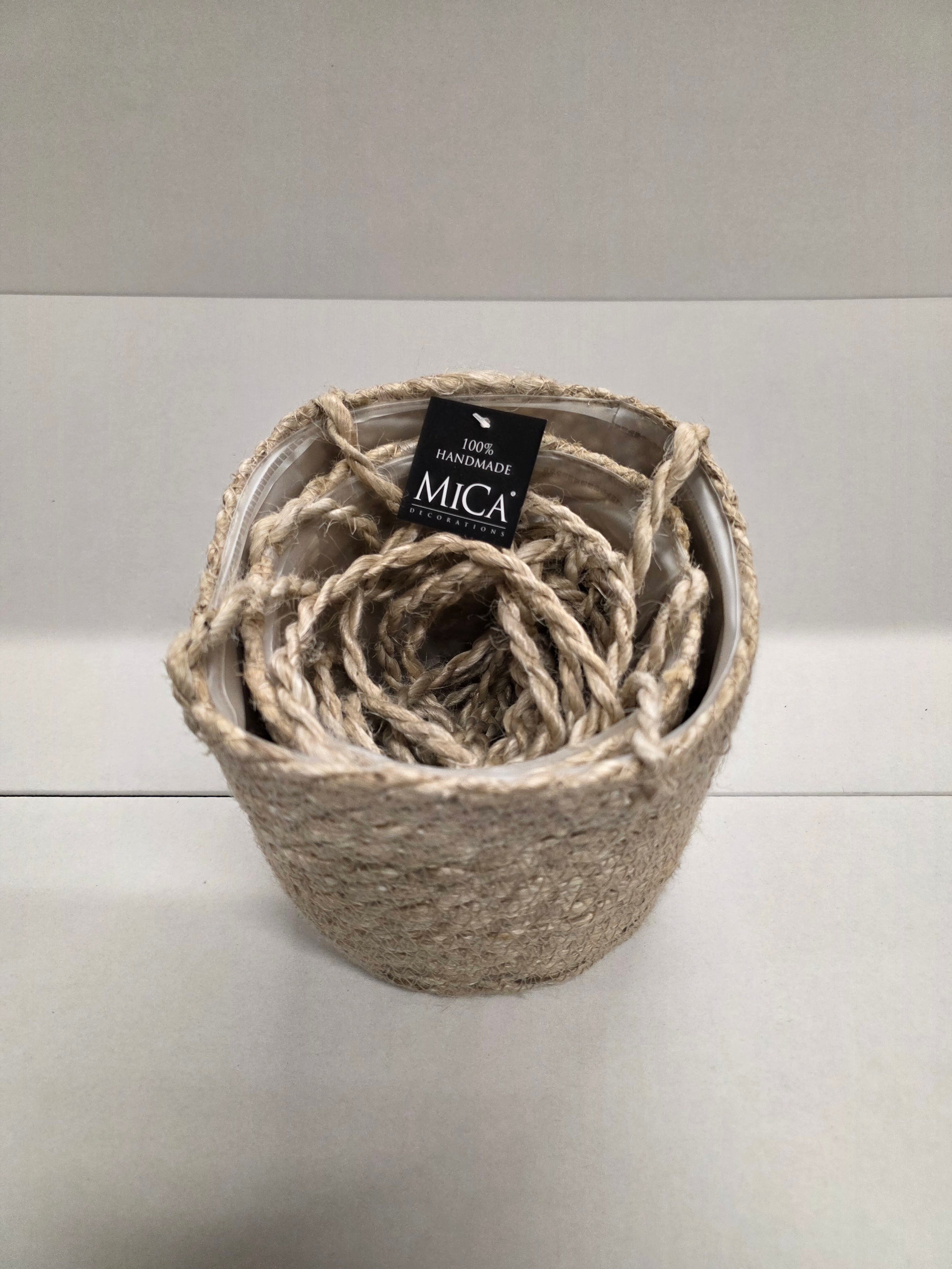 Basket Hanging Atlantic Cream Set Of 2