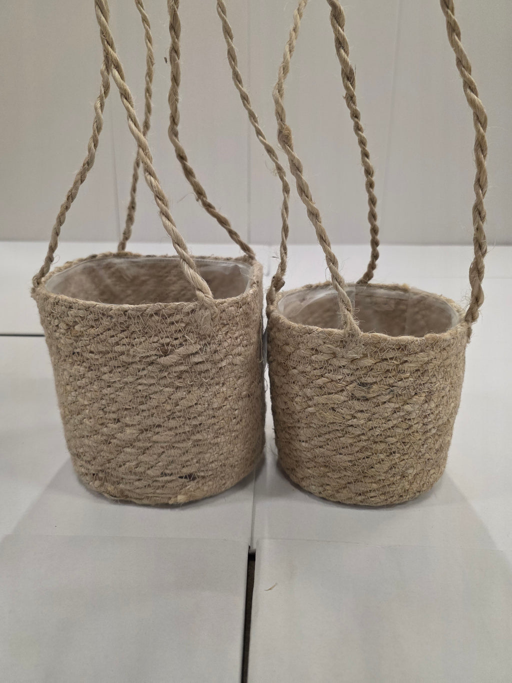 Basket Hanging Atlantic Cream Set Of 2