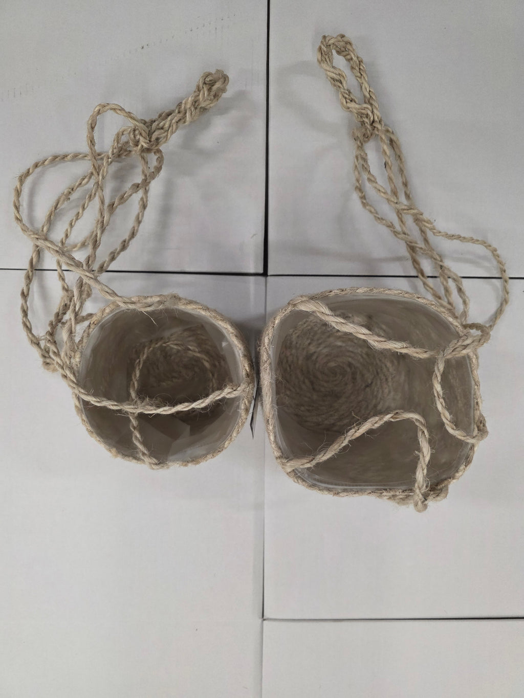 Basket Hanging Atlantic Cream Set Of 2